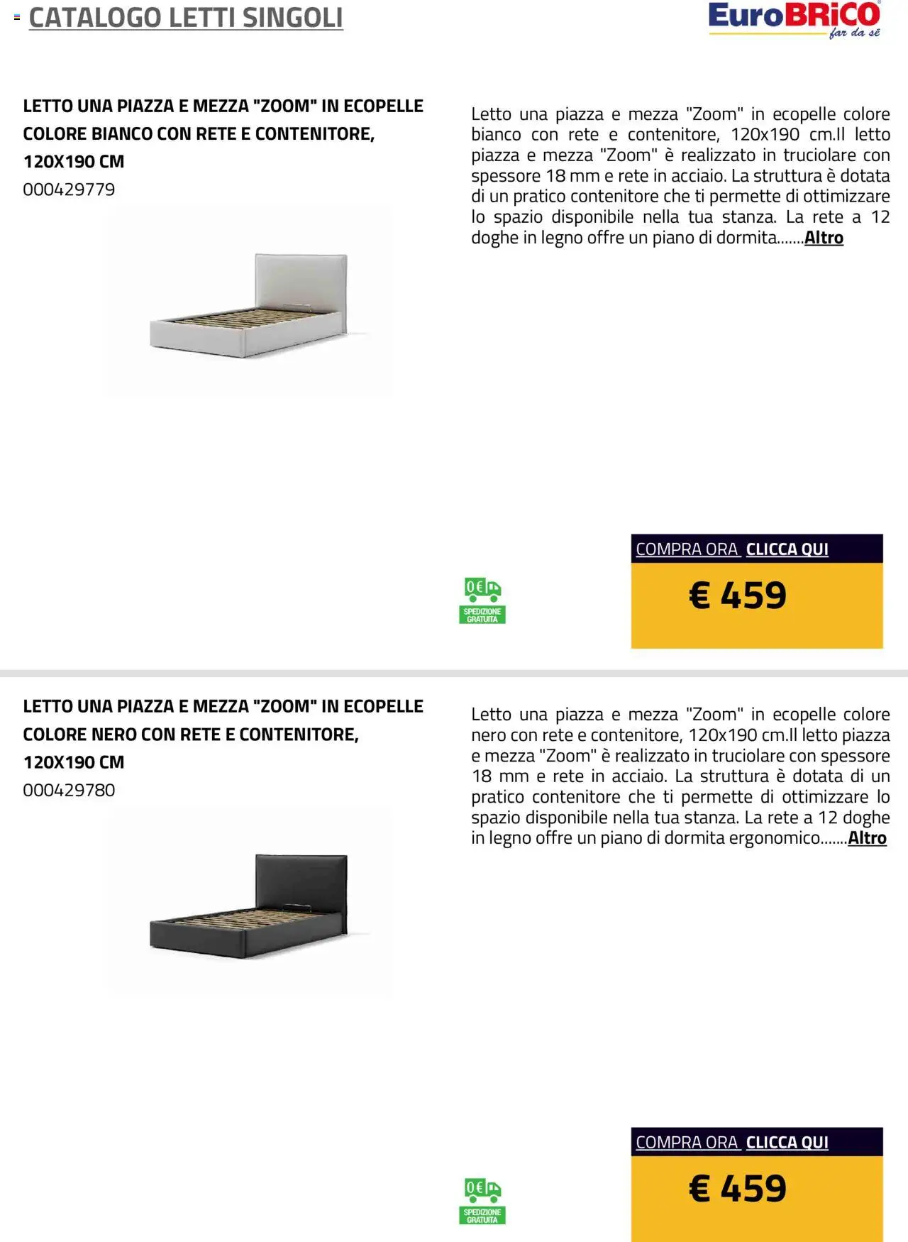 Volantino Eurobrico del 23.07.2025 | Pagina: 25 | Prodotti: Contenitore, Letto