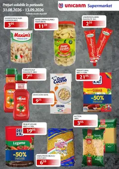 Ofertele Unicarm valabile de la 31.08.2026 | Pagină: 4 | Produse: Ciuperci, Paste, Ketchup, Fasole albă