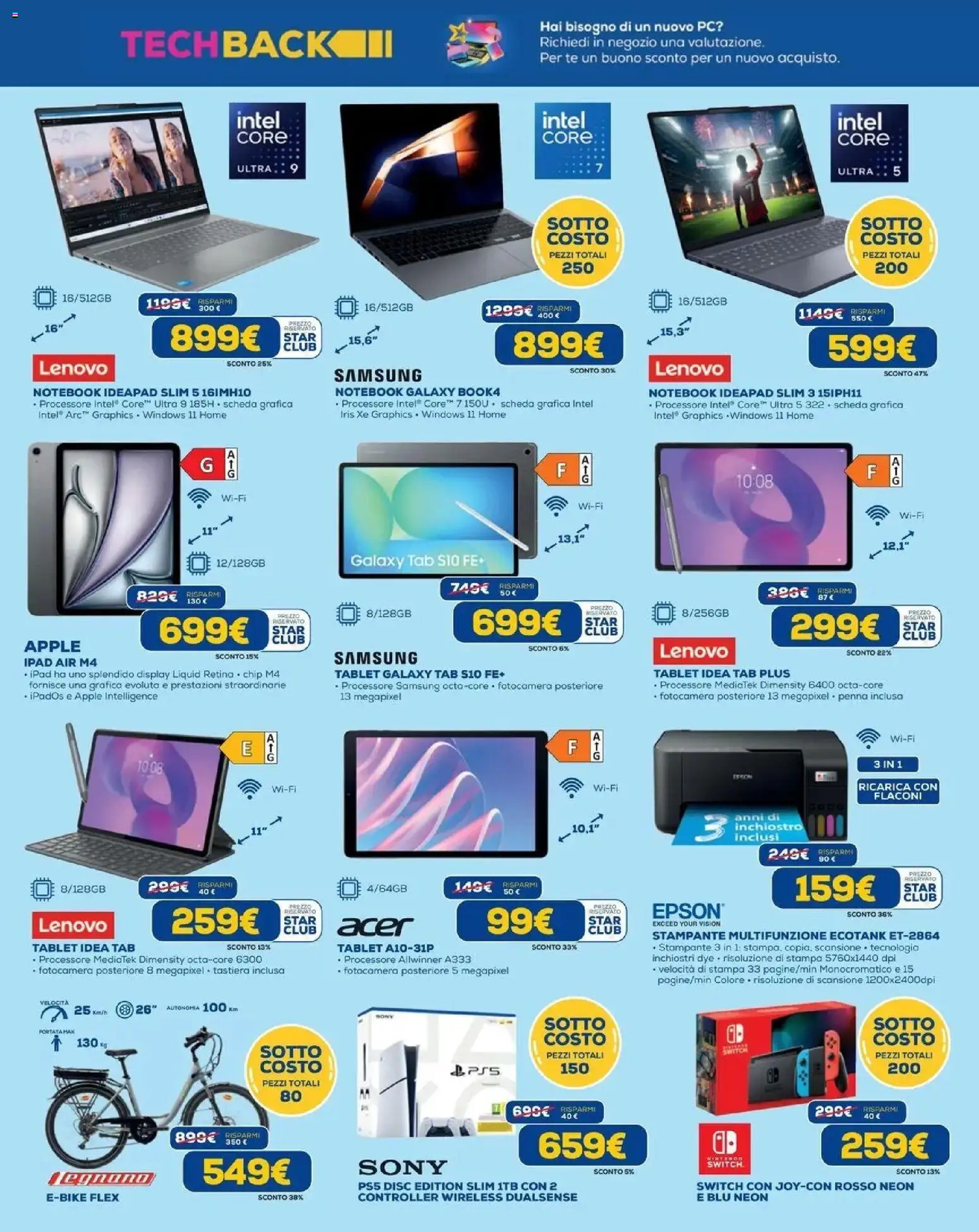 Volantino Euronics del 10/09/2026 | Pagina: 13 | Prodotti: Tè, Tablet, Stampante, Tastiera
