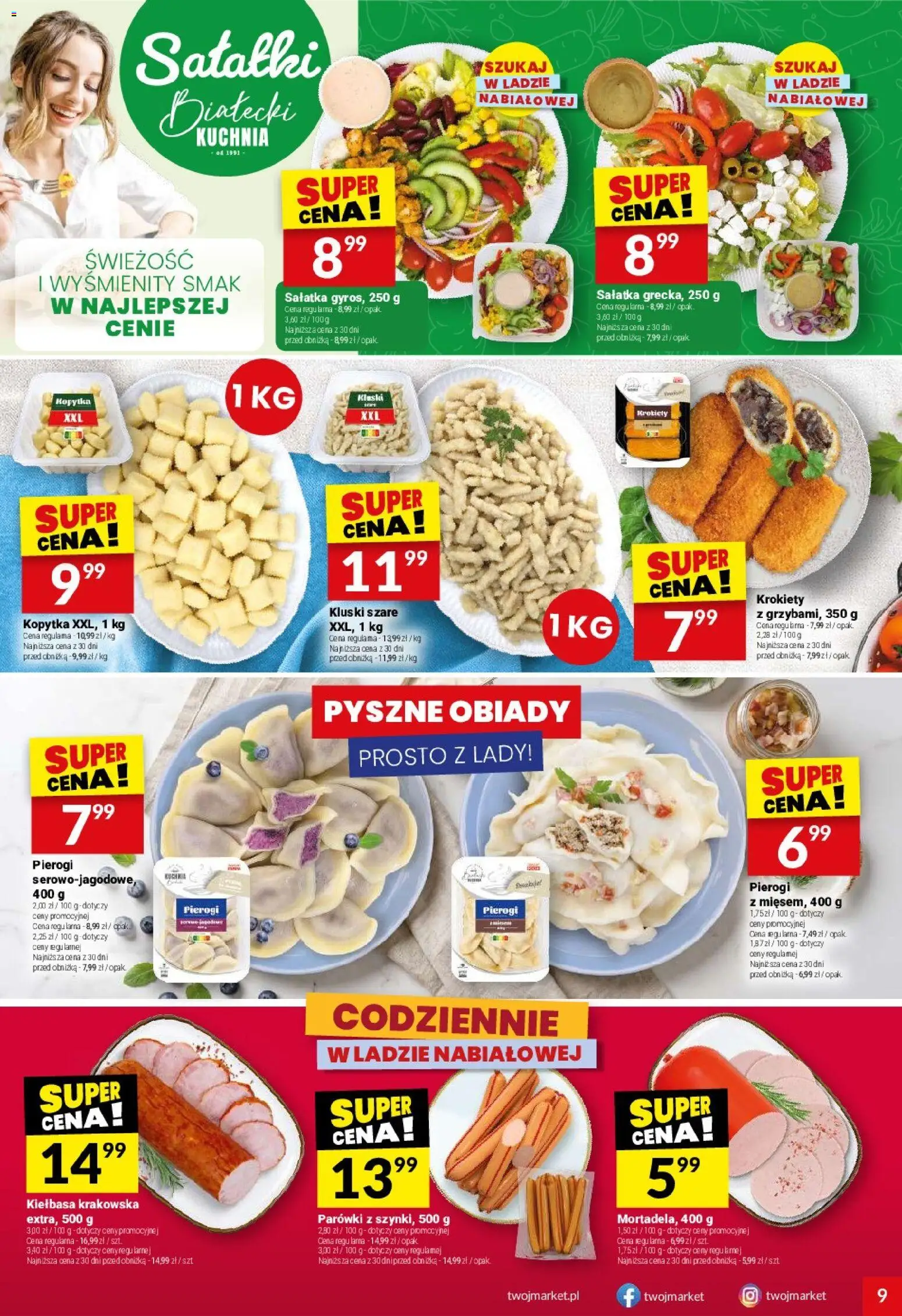 Twój Market gazetka od 17.06.2026 | Strona: 9 | Produkty: Kiełbasa, Krokiety, Kiełbasa krakowska, Kopytka