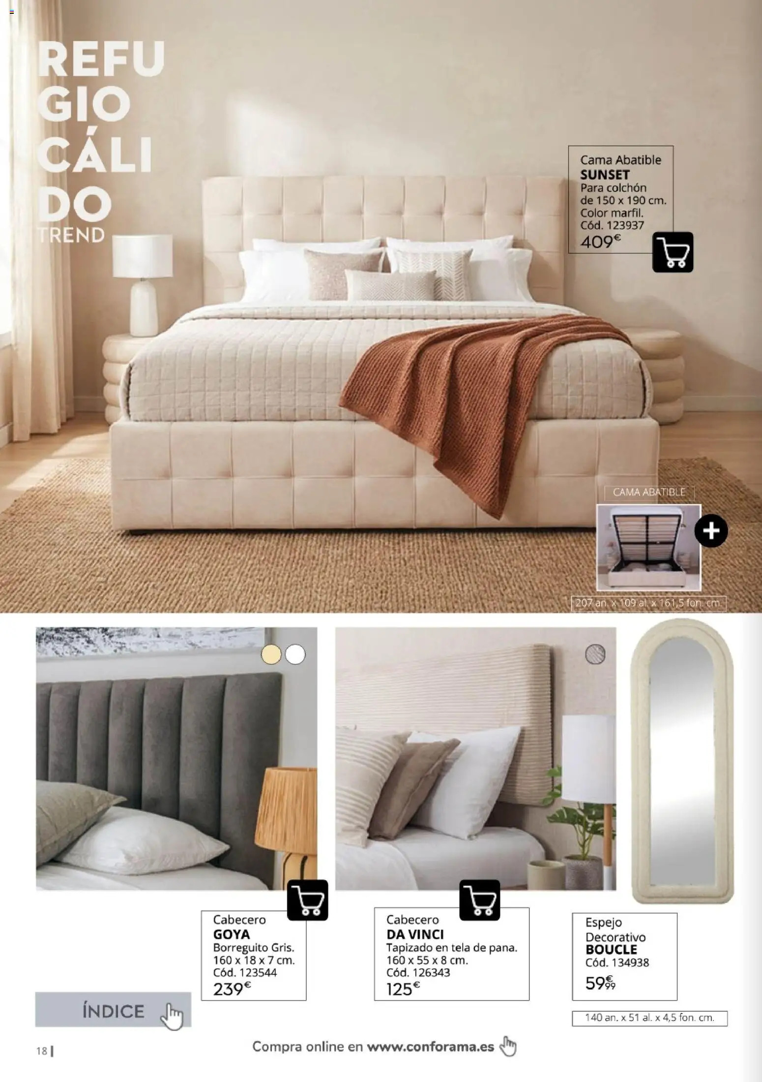 Conforama Guía de otoño 2026 │ válido desde el 30/09/2026 | Página: 18 | Productos: Colchon, Cama, Espejo