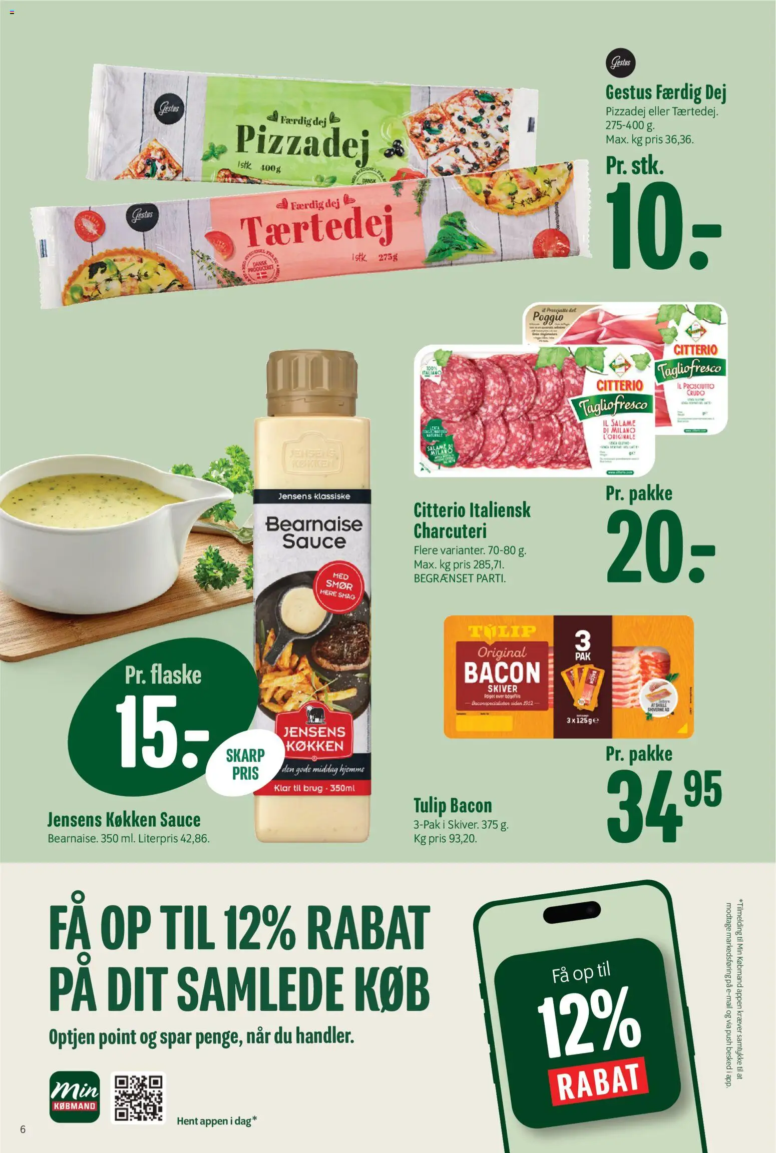 Min Købmand tilbudsavis – gyldig fra 23/10/2026 | Side: 6 | Produkter: Smør, Pizzadej, Bacon
