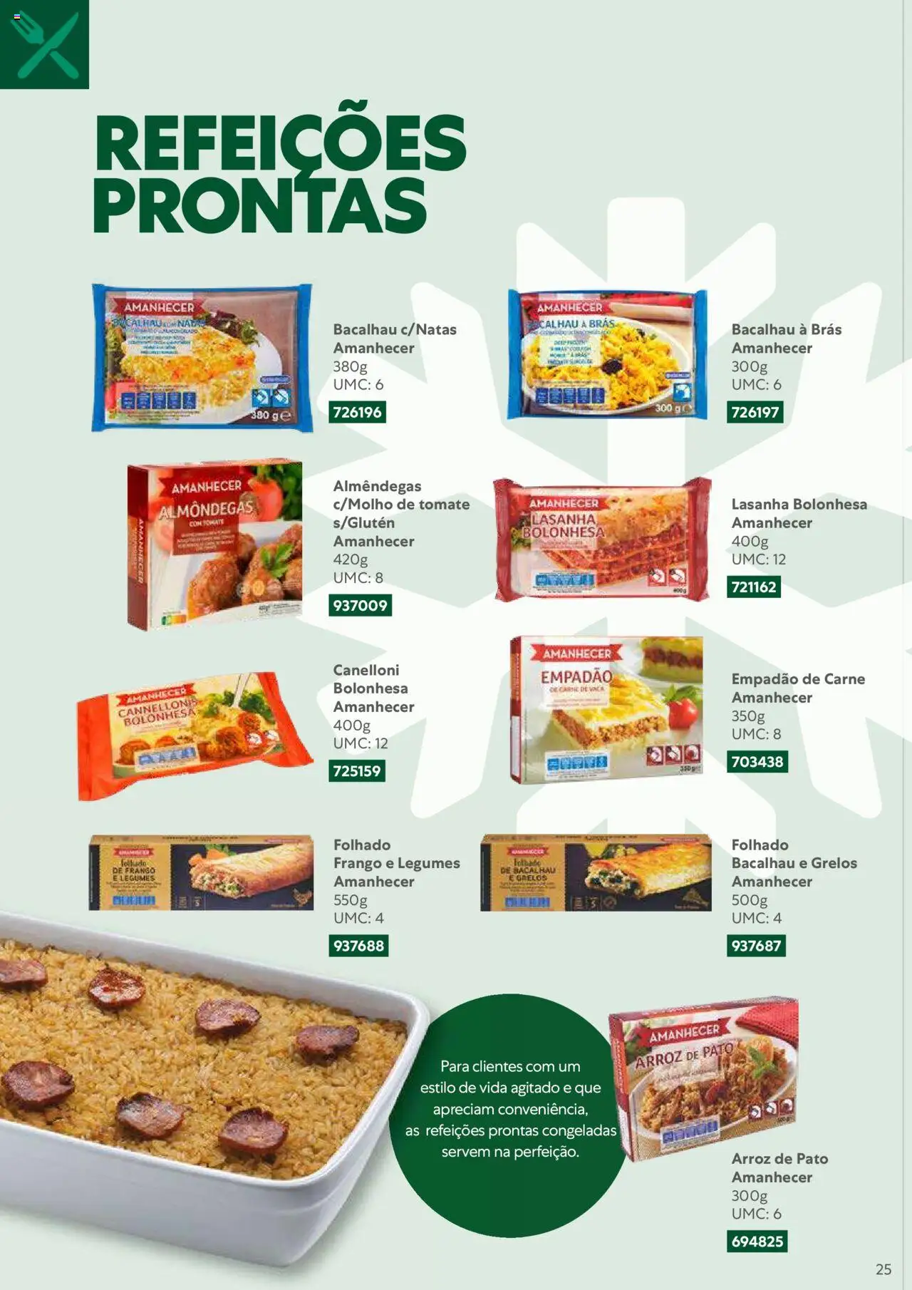 Recheio Congelados │ válido de 01/02/2024 | Página: 25 | Produtos: Grelos, Lasanha, Arroz, Tomate