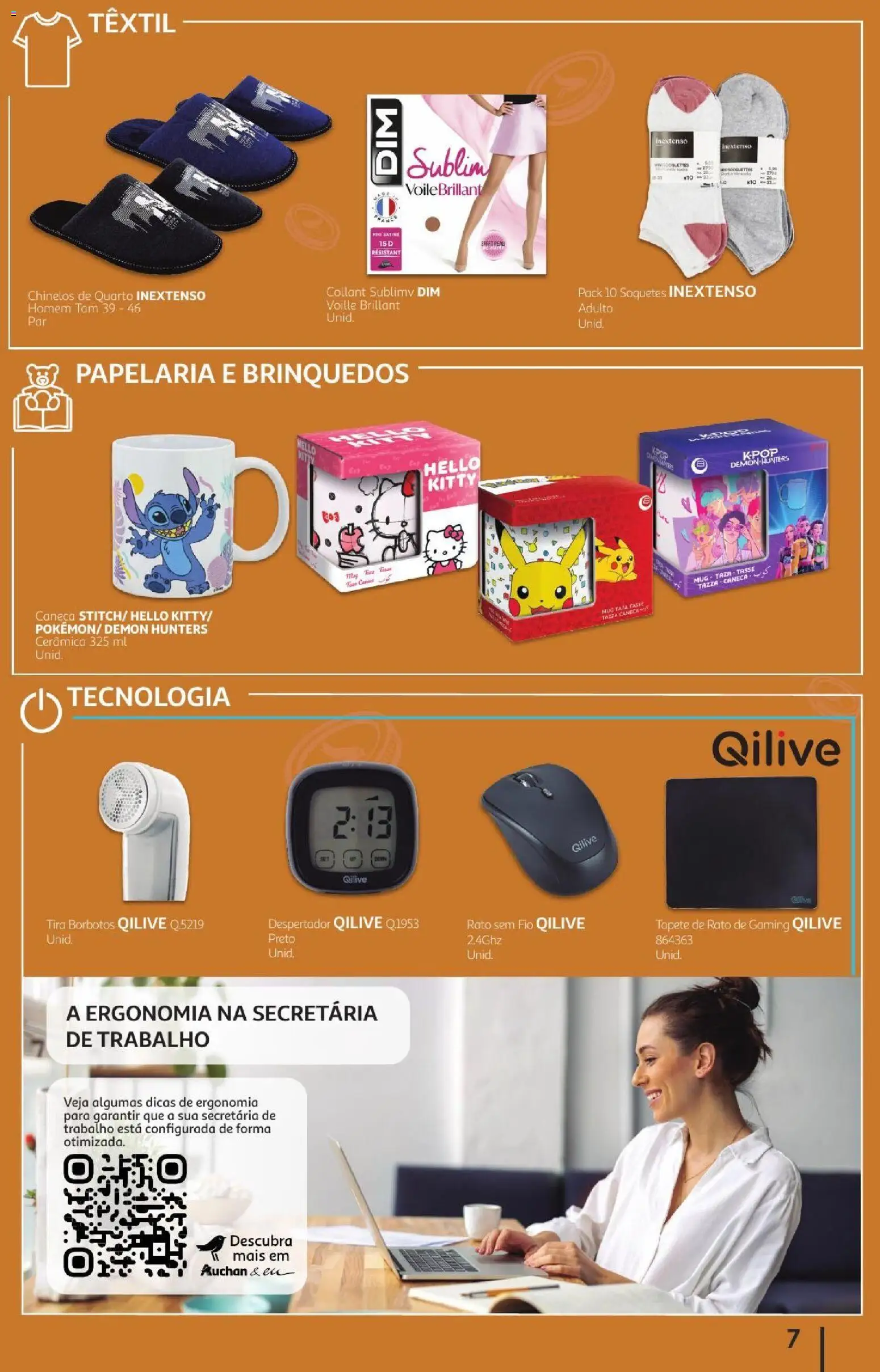 Auchan folheto Preços redondos │ válido de 07/10/2026 | Página: 7 | Produtos: Chinelos, Despertador, Tapete, Brinquedos