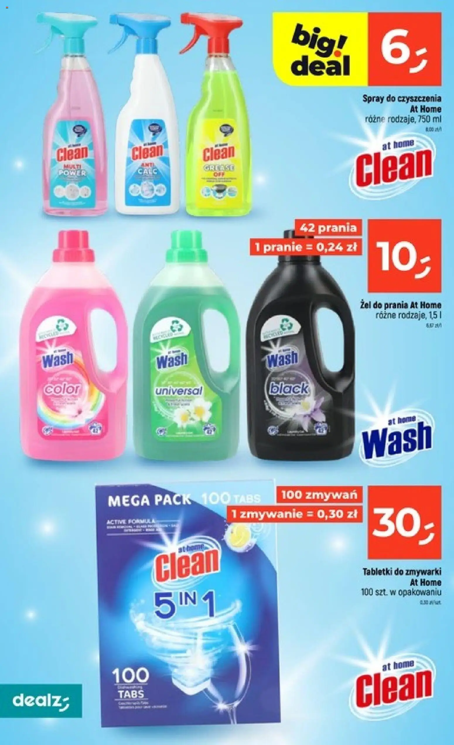 Dealz gazetka od 30.07.2026 | Strona: 18 | Produkty: Żel do prania, Tabletki do zmywarki