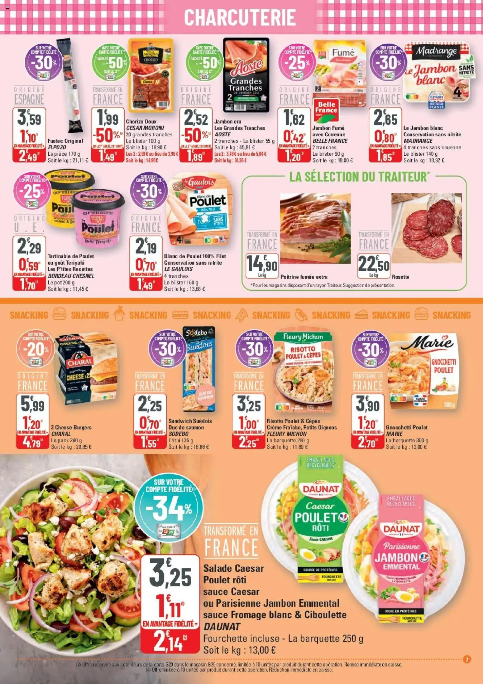 {H1} | Page: 7 | Produits: Charcuterie, Emmental, Fromage, Oignons