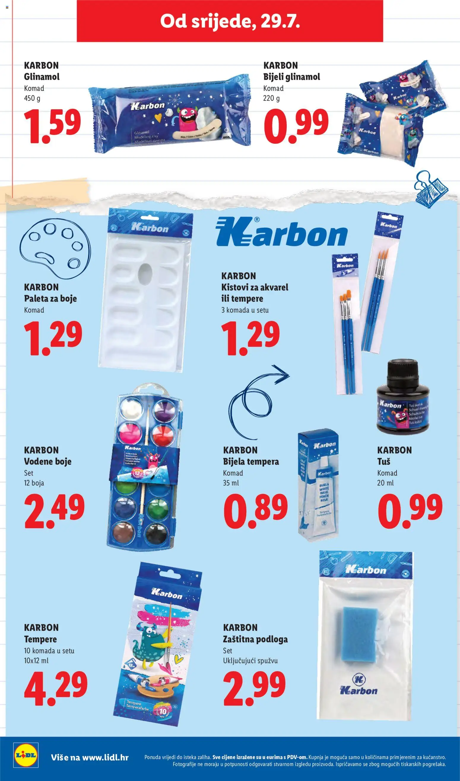 Lidl katalog | vrijedi od 29.07.2026 | Stranica: 16 | Proizvodi: Vodene boje, Paleta, Tuš, Tempere