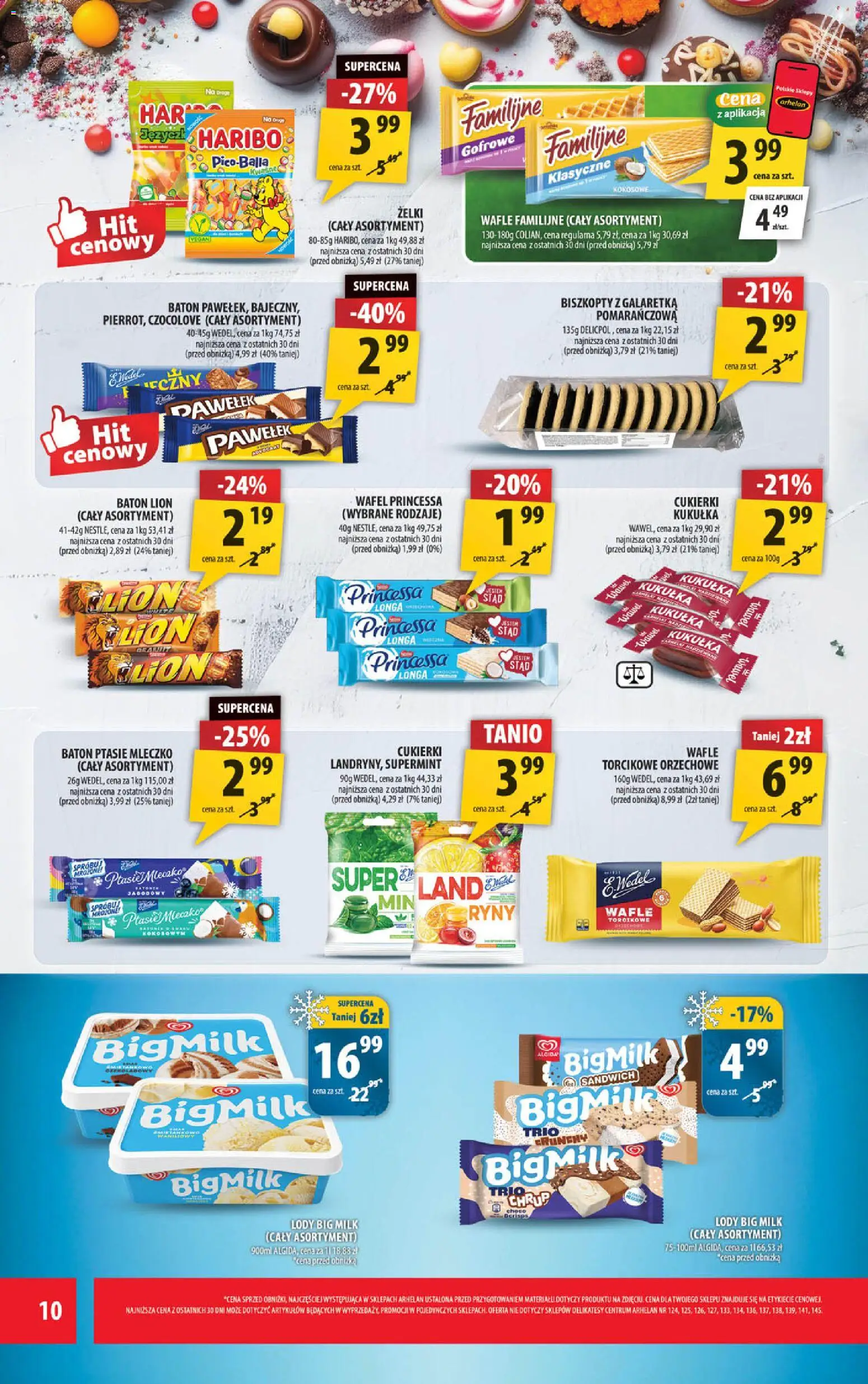 Arhelan gazetka od 03.07.2026 | Strona: 10 | Produkty: Wafle, Delikatesy, Żelki, Lody