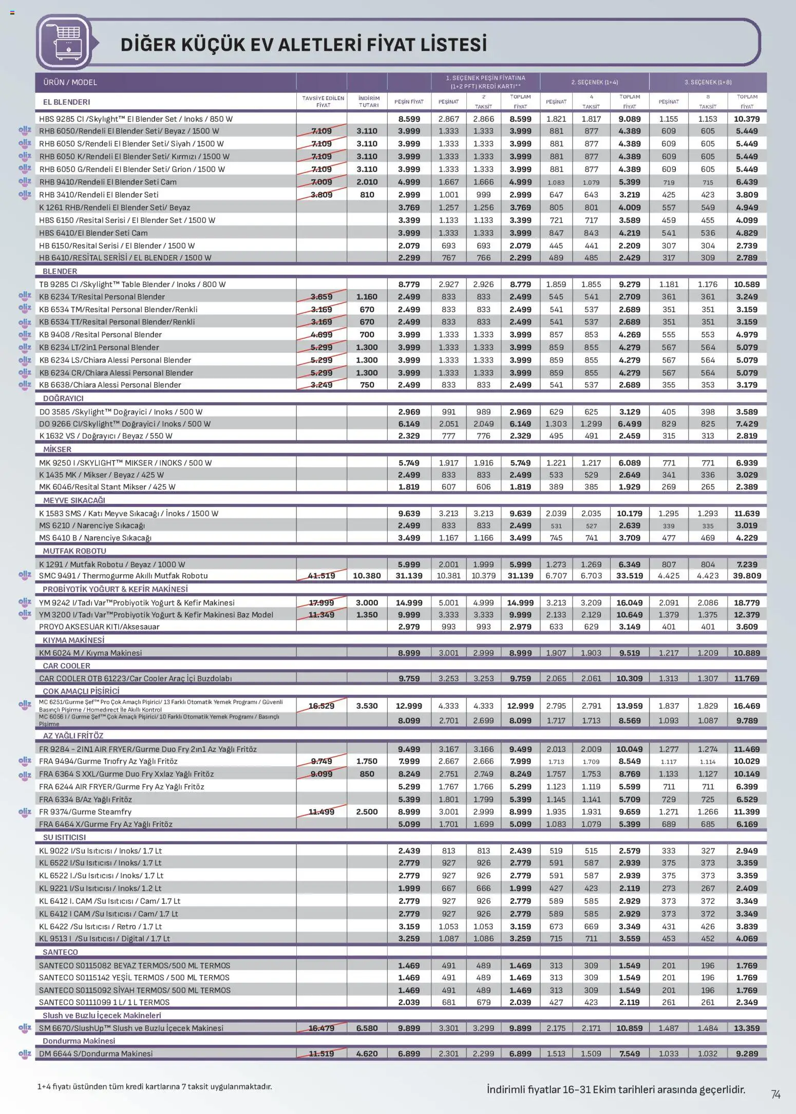 Arçelik Katalog - 16 Ekim 2026 tarihinden itibaren geçerlidir | Sayfa: 74