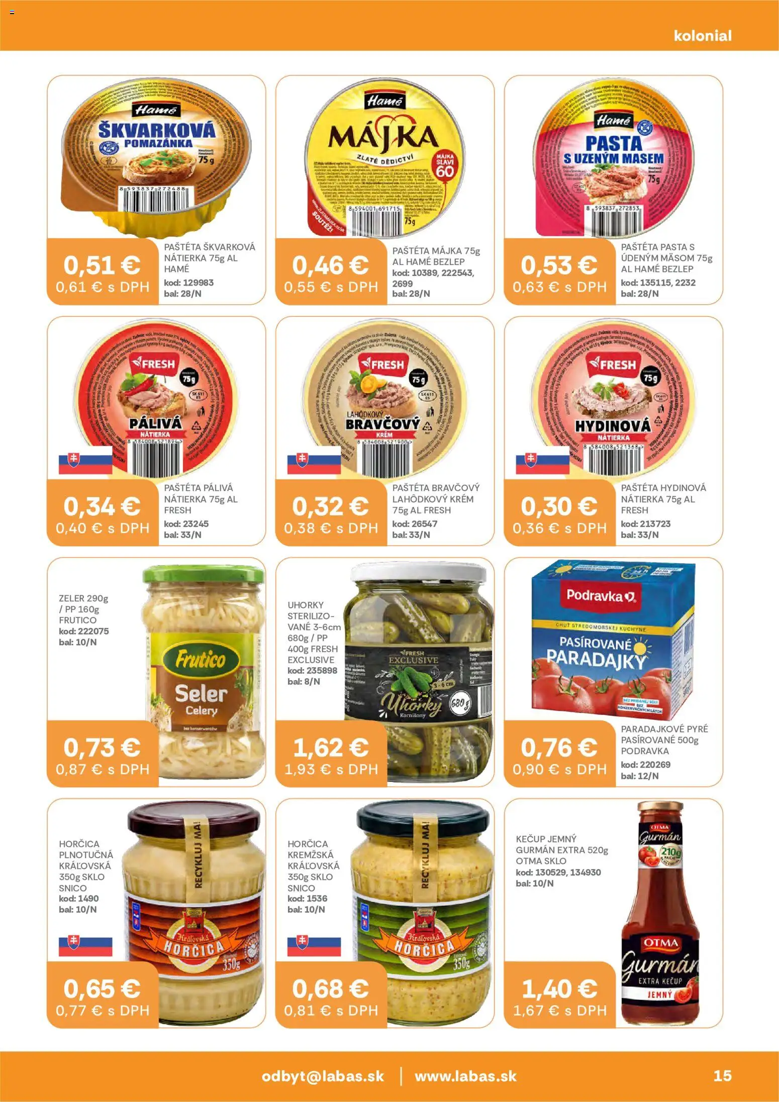 Nové Labaš akcie – leták je platný od 17.07.2026 | Strana: 15 | Produkty: Paradajky, Krém, Uhorky, Zeler