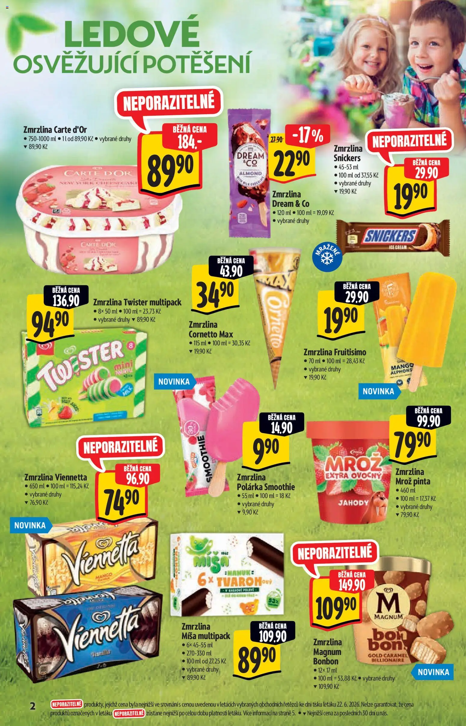 Albert katalog - Hypermarket od 01.07.2026 | Strana: 2 | Produkty: Viennetta, Jahody, Smoothie, Zmrzlina Snickers