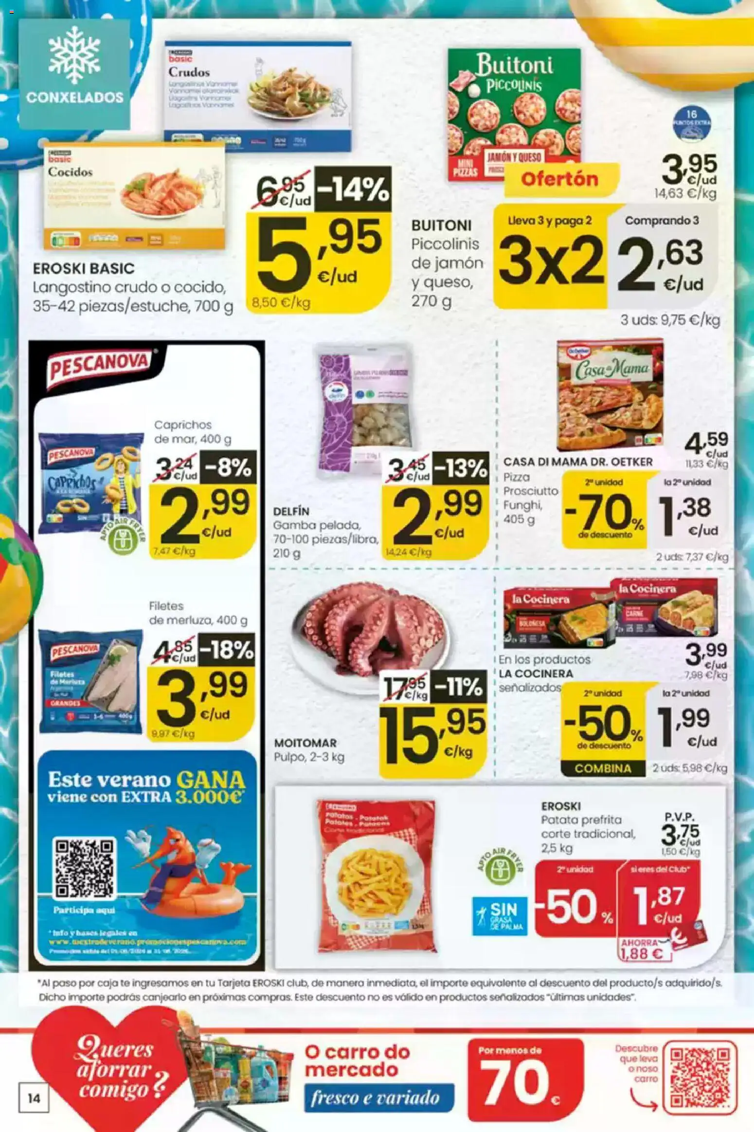 Eroski folleto │ válido desde el 30/07/2026 | Página: 14 | Productos: Queso, Pizza, Caja, Gamba