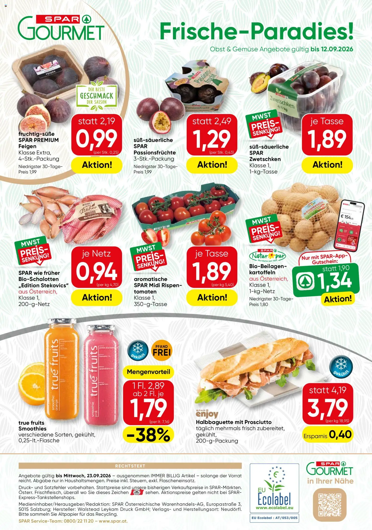 SPAR Gourmet Flugblatt gültig ab 10.09.2026 | Seite: 12 | Produkte: Obst, Feigen, Äpfel, Tomaten