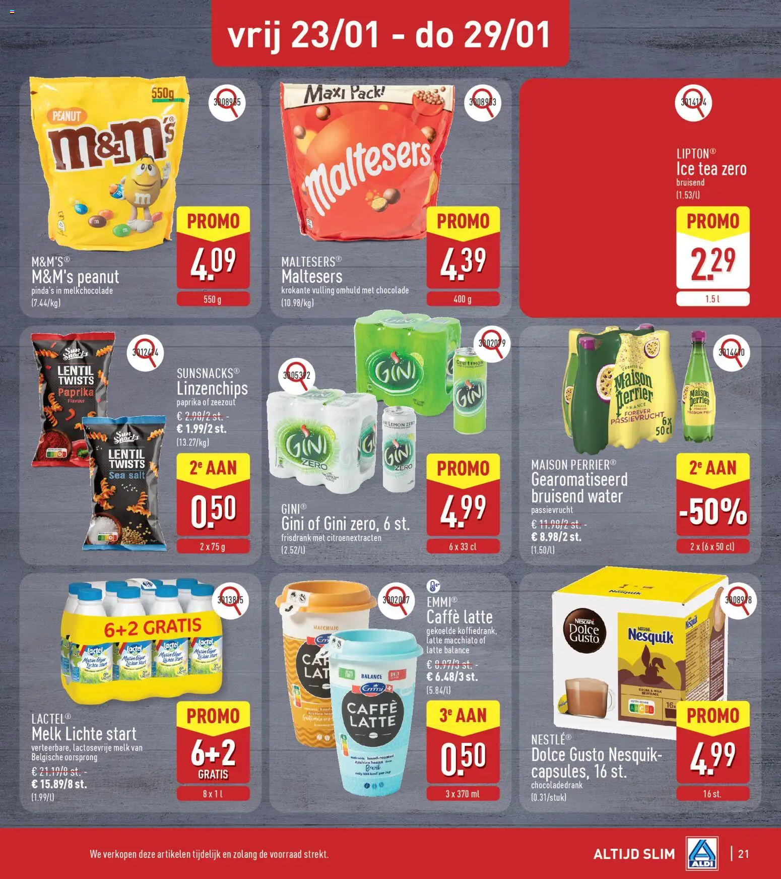 {H1} | Pagina: 21 | Producten: Zeezout, Nescafe, Melk, Chocolade
