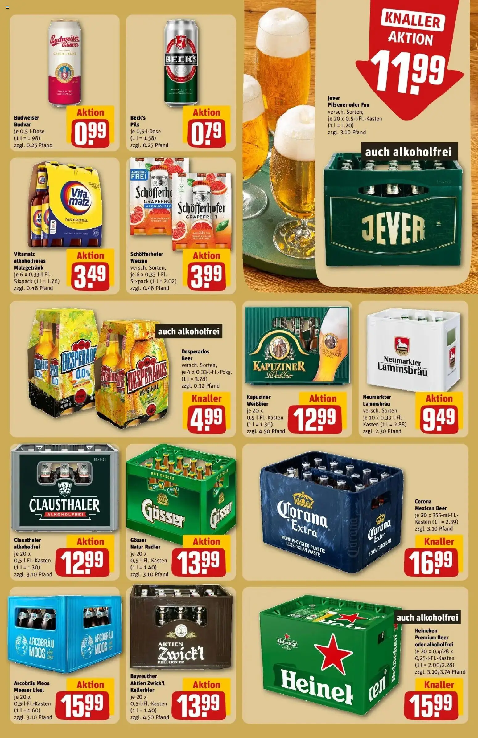 REWE Prospekt ab 14.09.2026 zum Blättern » Angebote | Seite: 25 | Produkte: Weißbier, Pils, Heineken, Budweiser