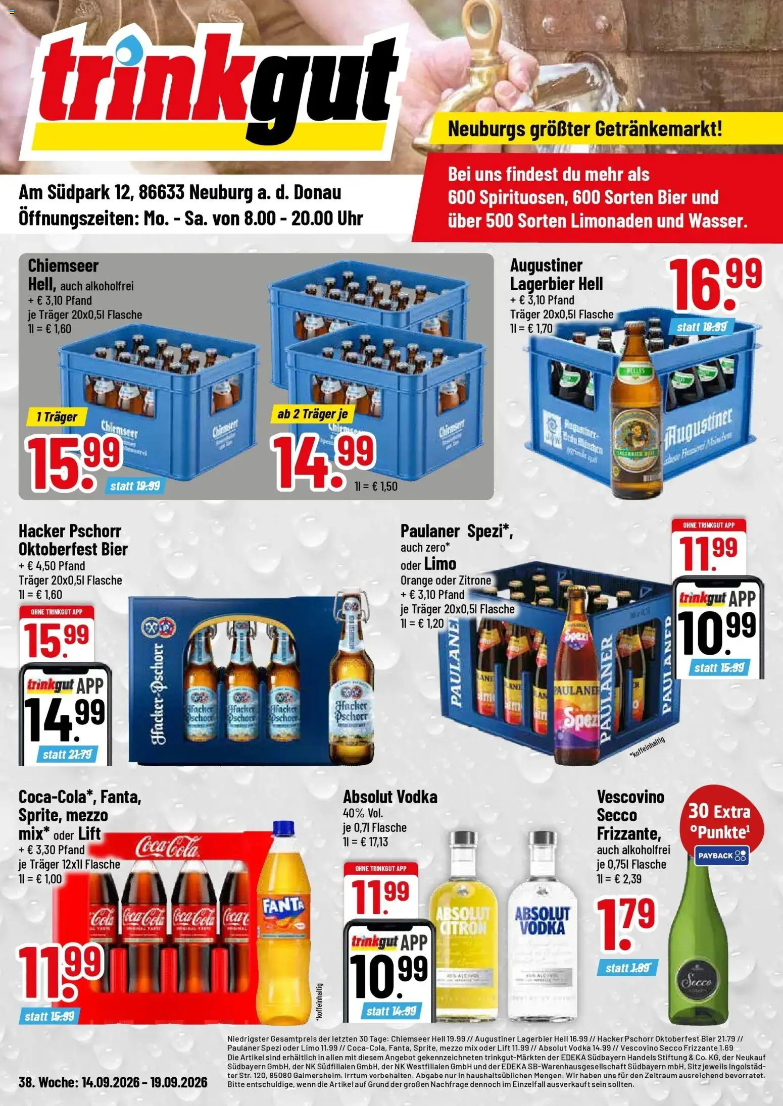 Trinkgut - trinkgut: Wochenangebote (ab 14.09.2026) » Angebote online | Seite: 1 | Produkte: Mezzo mix, Fanta, Bier, Zitrone