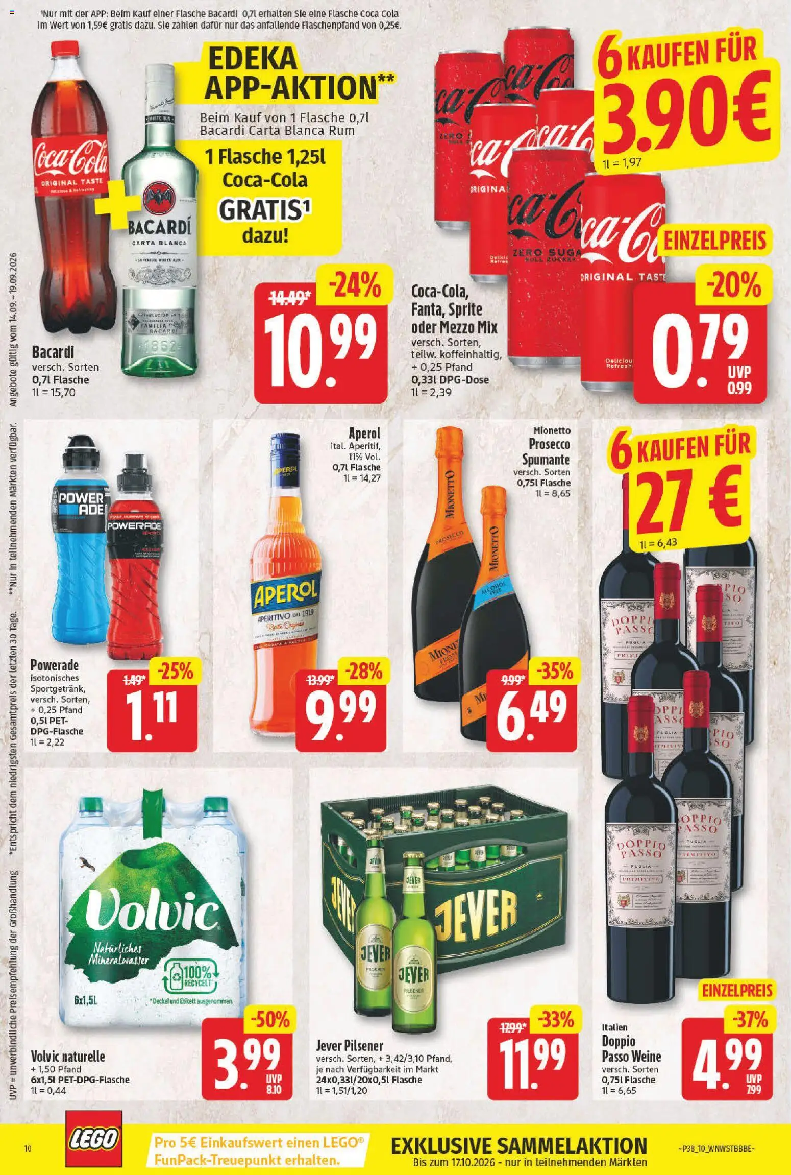 NP Discount Prospekt – gültig ab 14.09.2026 | Seite: 10 | Produkte: Coca cola, Sprite, Powerade, Aperol