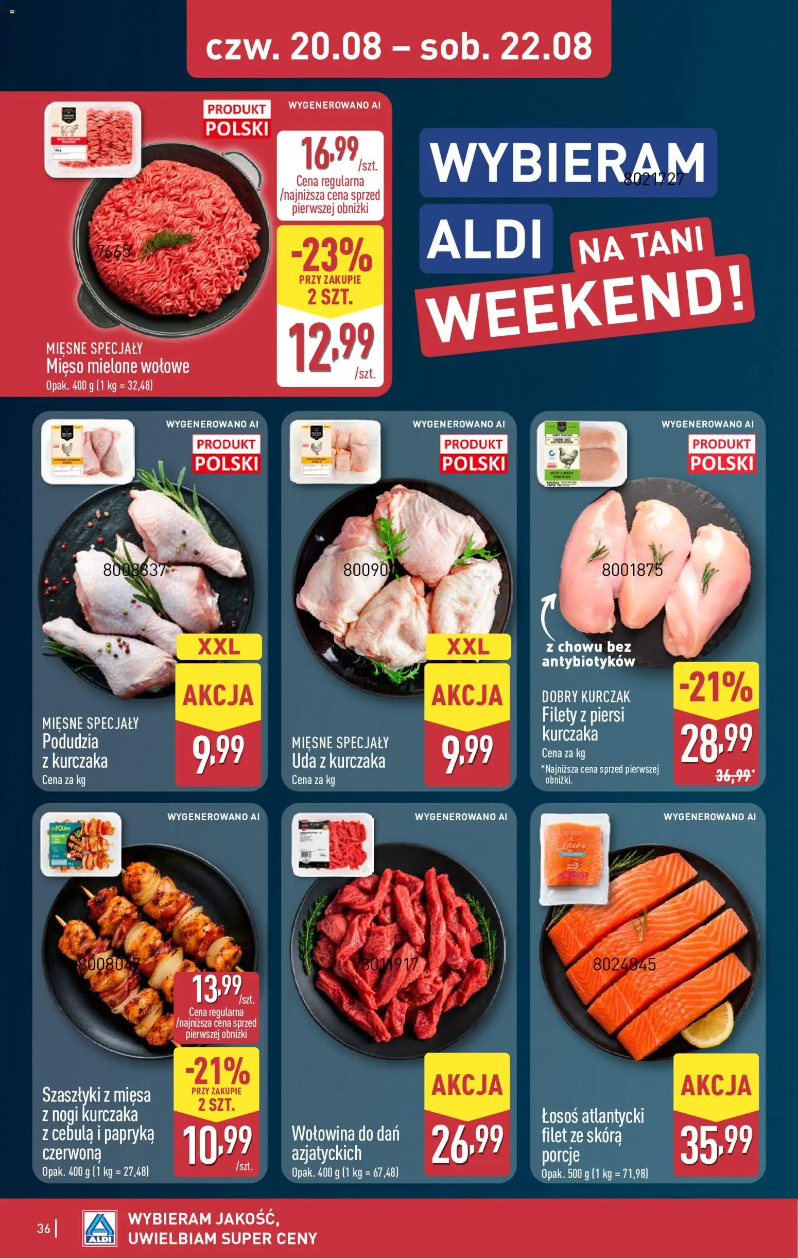 Aldi Polsko leták od 17.08.2026 | Strana: 36 | Produkty: Losos, Filet