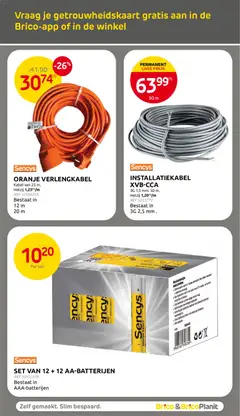 Brico folder - Voorbeeld van een folder van Brico, geldig van 02/09/2026 | Pagina: 40 | Producten: Kabel, Batterij, Batterijen