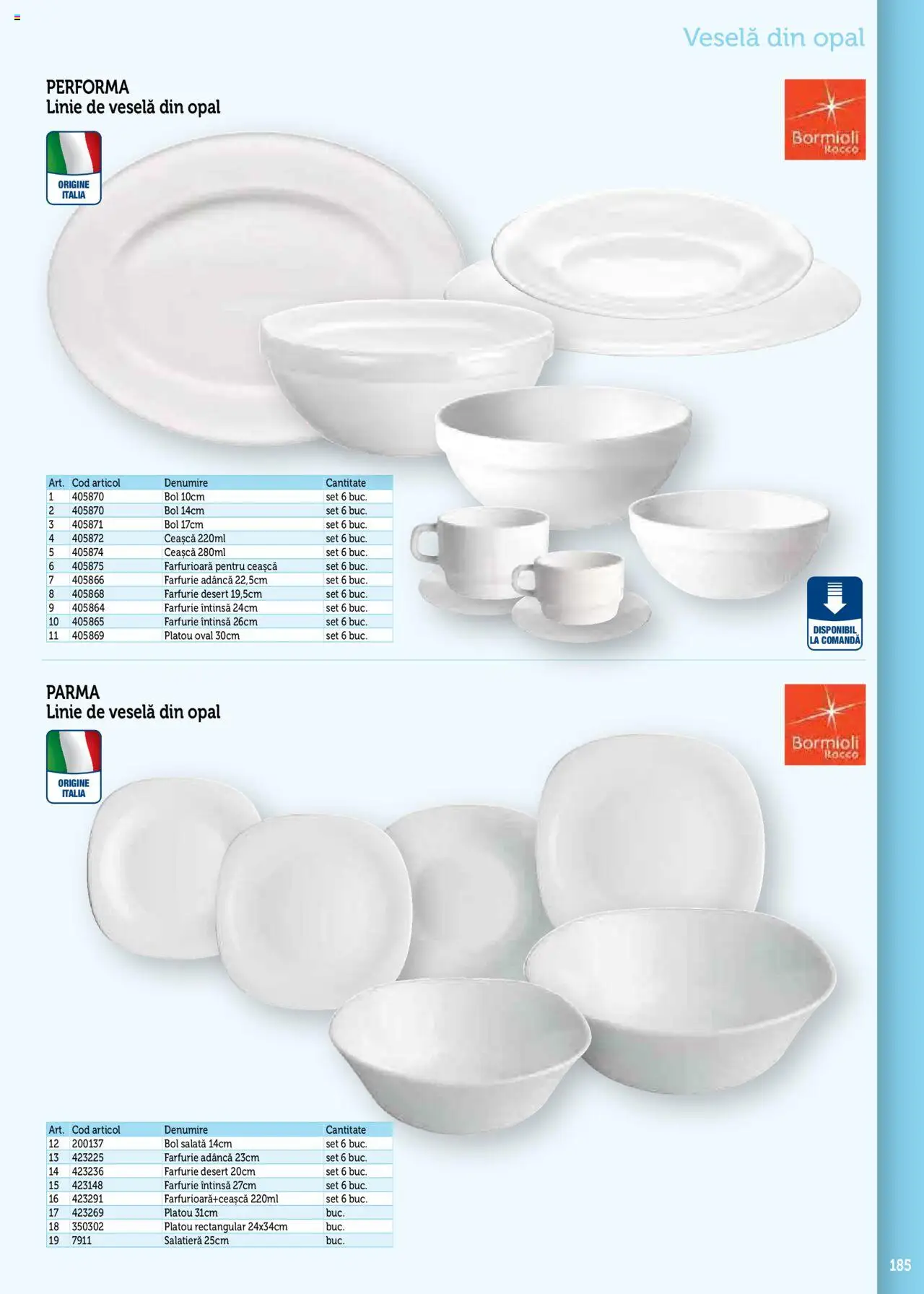 Noul catalog Metro – valabil de la 17.09.2025 | Pagină: 185 | Produse: Bol, Farfurie, Salată, Desert