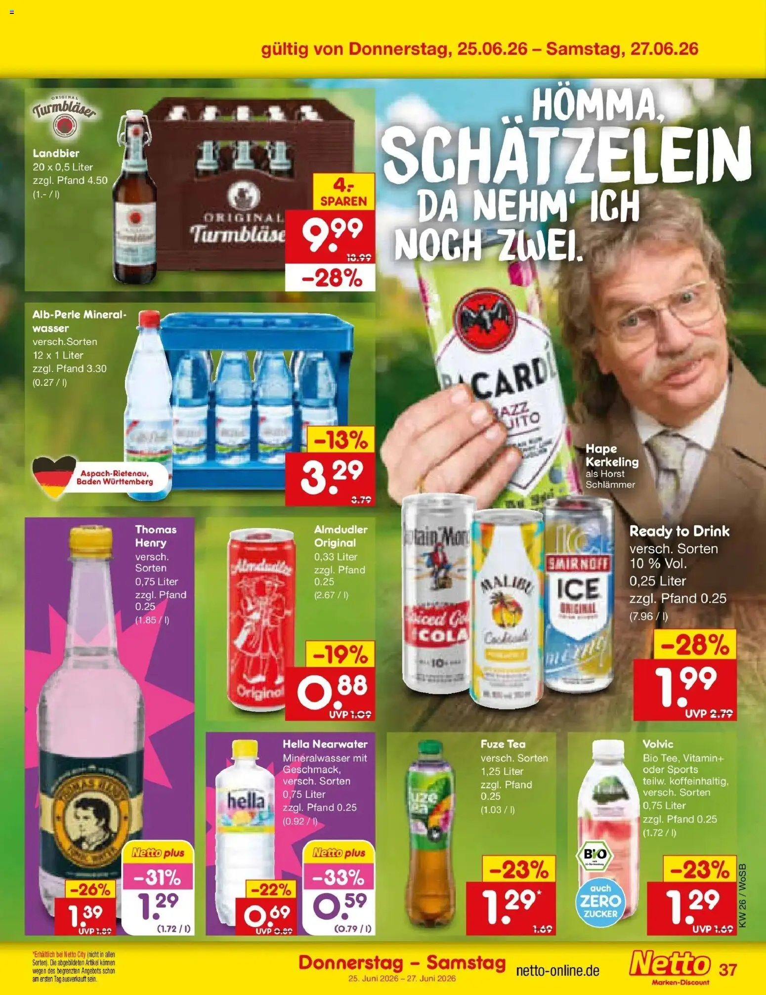 Netto Marken-Discount Prospekt Mannheim – gültig ab 22.06.2026 | Seite: 49 | Produkte: Fuze tea, Wasser, Zucker, Volvic