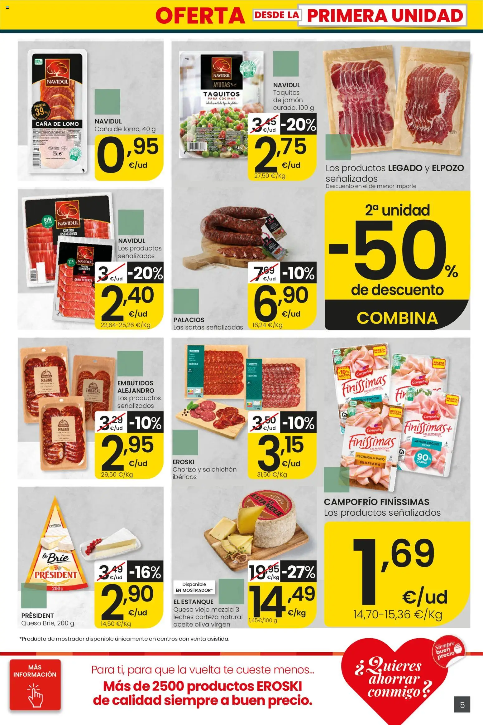 Eroski folleto │ válido desde el 27/08/2026 | Página: 5 | Productos: Aceite, Jamón, Embutidos, Pavo