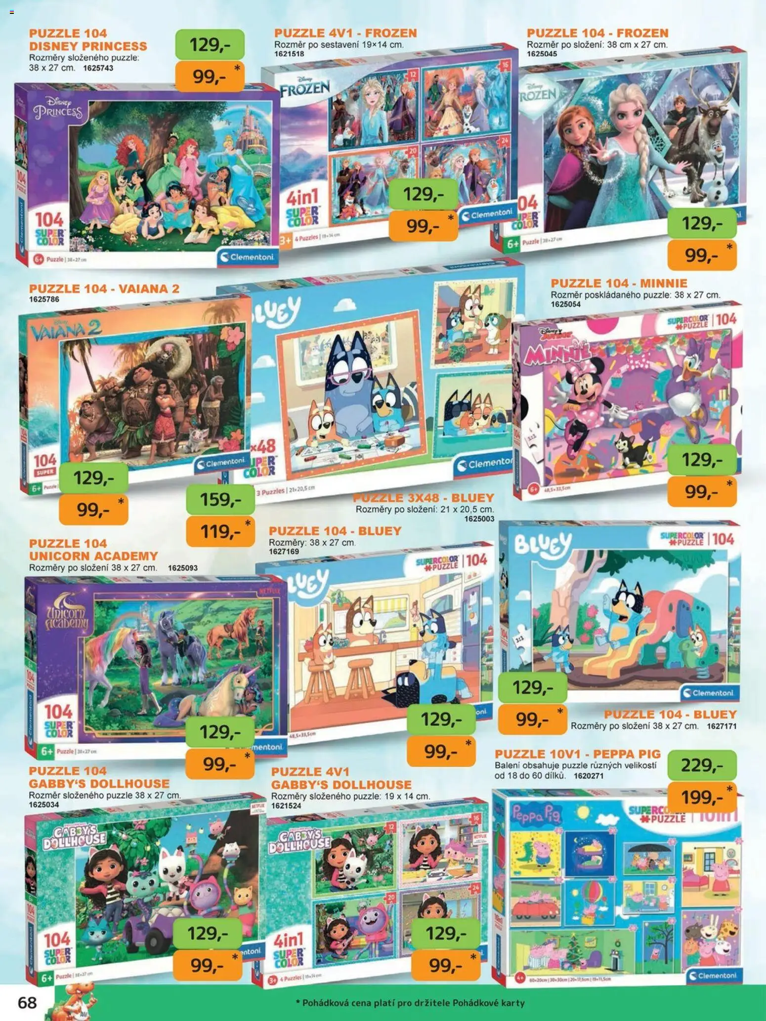 Dráčik katalog - Vánoce od 08.10.2026 | Strana: 68 | Produkty: Gabby's Dollhouse, Puzzle, Karty
