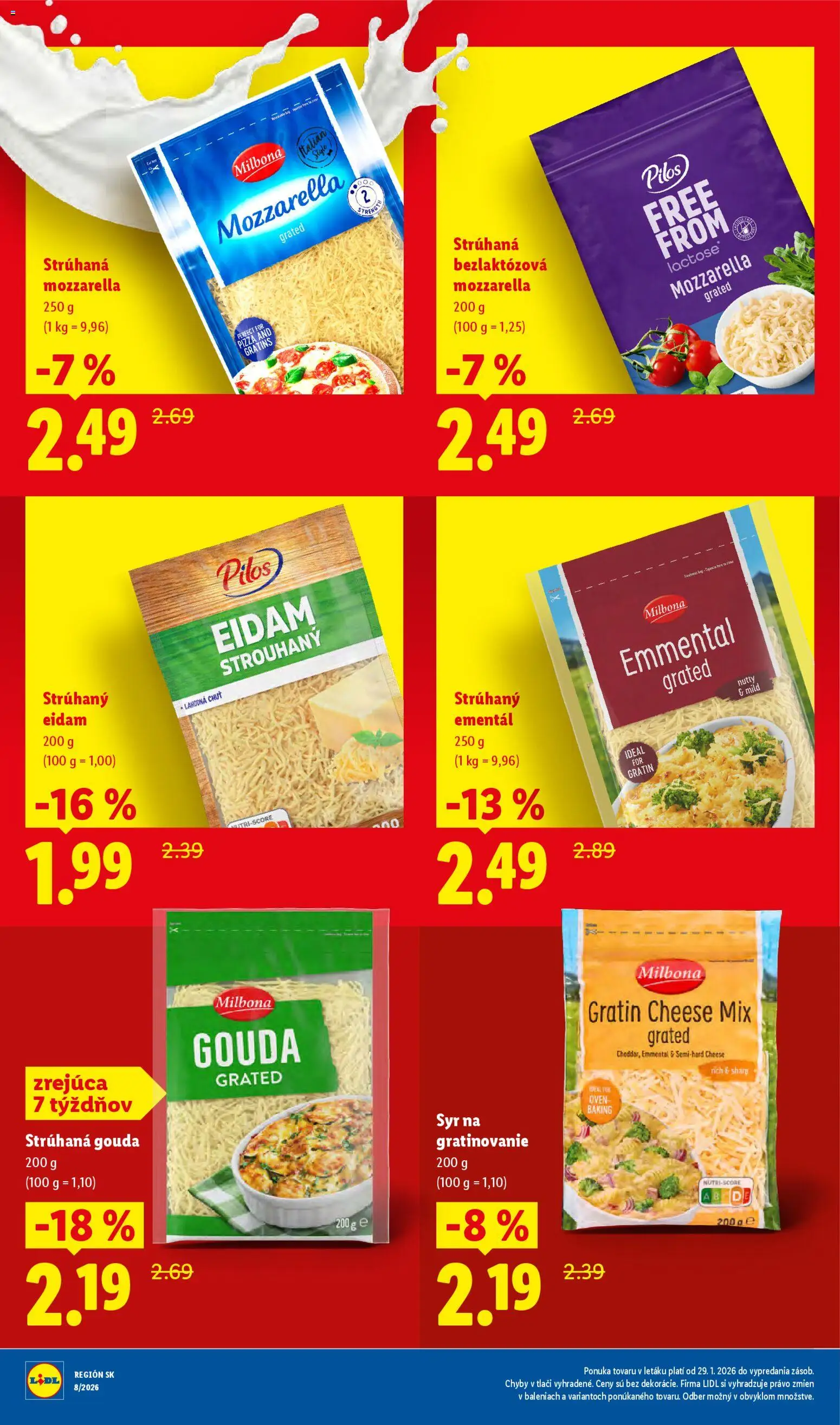 Nové Lidl akcie – leták je platný od 09.03.2026 | Strana: 16 | Produkty: Syr, Pizza, Gouda, Mozzarella