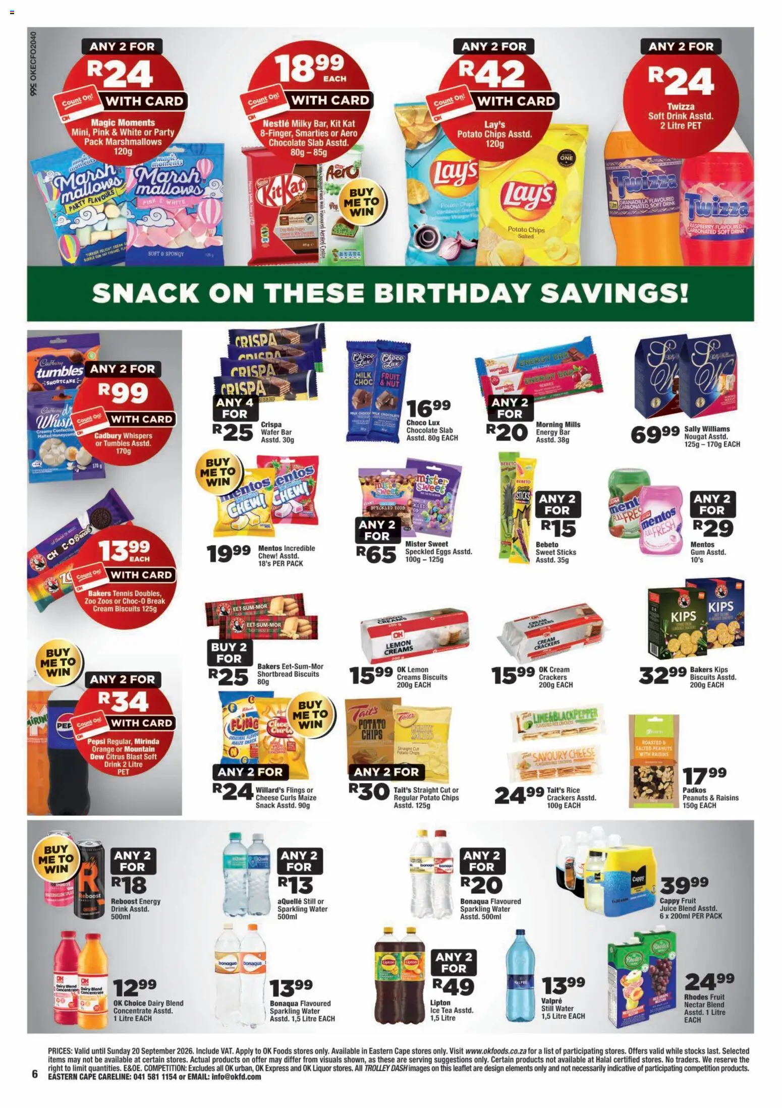 New OK Foods catalogue – valid from 09/09/2026 | Page: 6 | Products: Milk, Peanuts, Raisins, Fruit