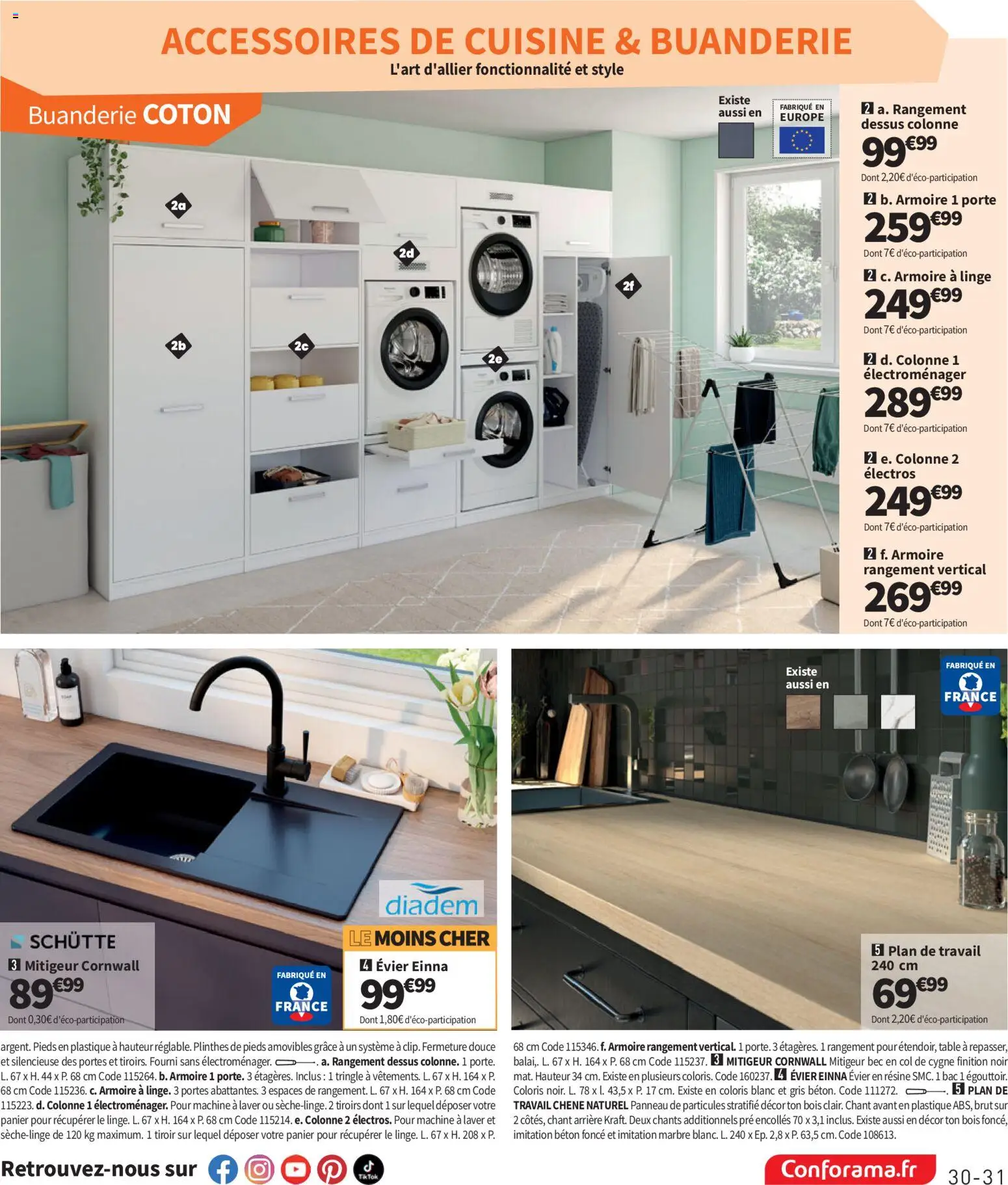 {H1} | Page: 31 | Produits: Plan de travail, Colonne, Coton, Panier