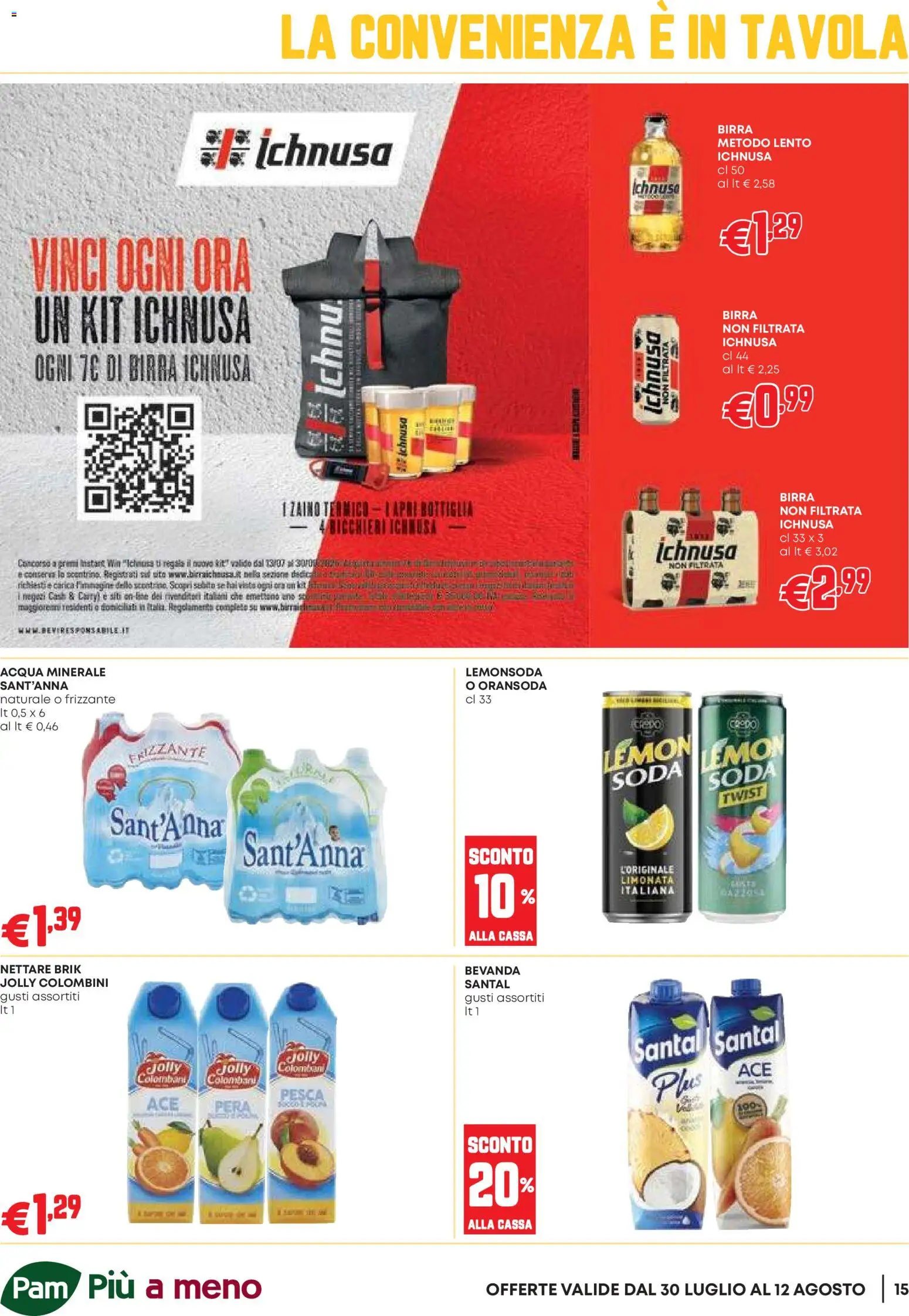 Volantino PAM del 30/07/2026 | Pagina: 15 | Prodotti: Birra, Acqua, Zaino, Acqua minerale