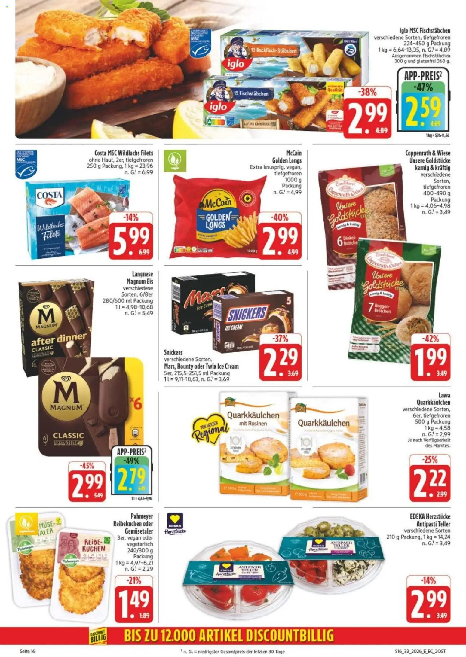 Edeka Prospekt Leipzig – gültig ab 10.08.2026 | Seite: 20 | Produkte: Langnese, McCain, Twix, Rosinen