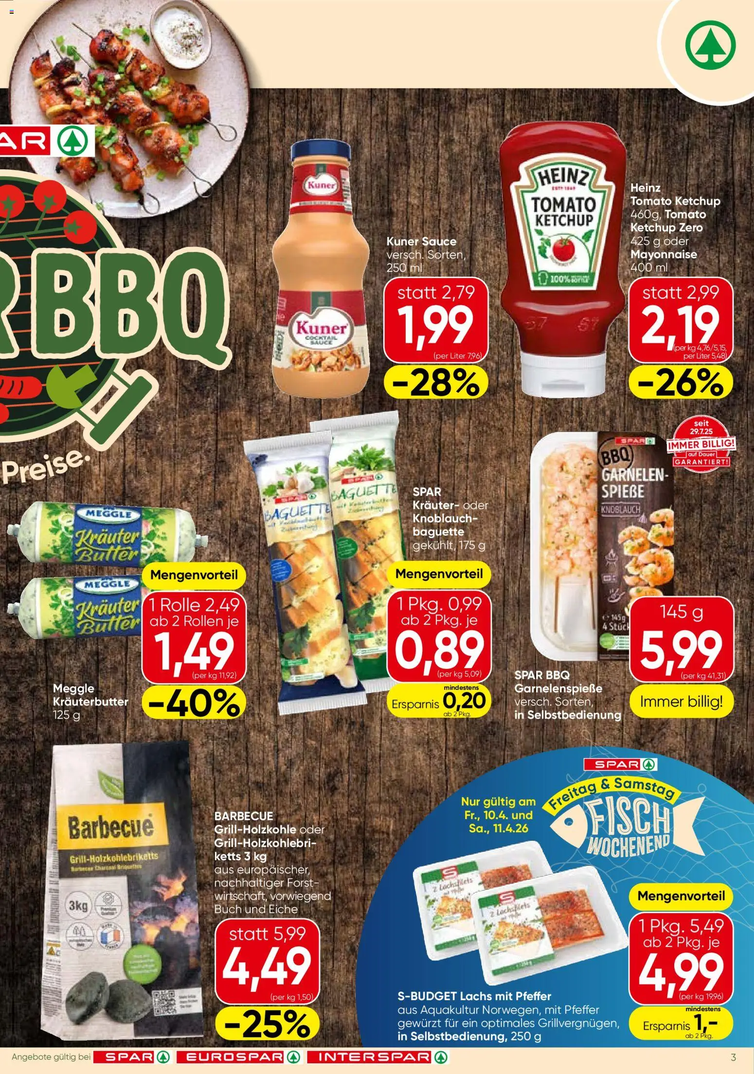 Spar Flugblatt - Salzburg gültig ab 09.04.2026 | Seite: 3 | Produkte: Ketchup, Pfeffer, Jääkaappipakastin, Butter