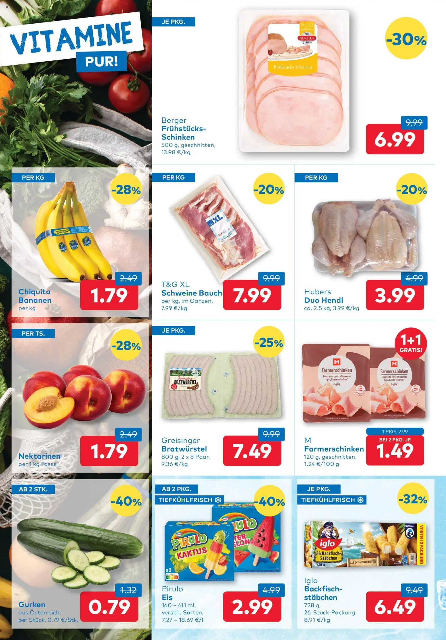 T&G Flugblatt gültig ab 27.08.2026 | Seite: 2 | Produkte: Gurken, Schinken, Bananen