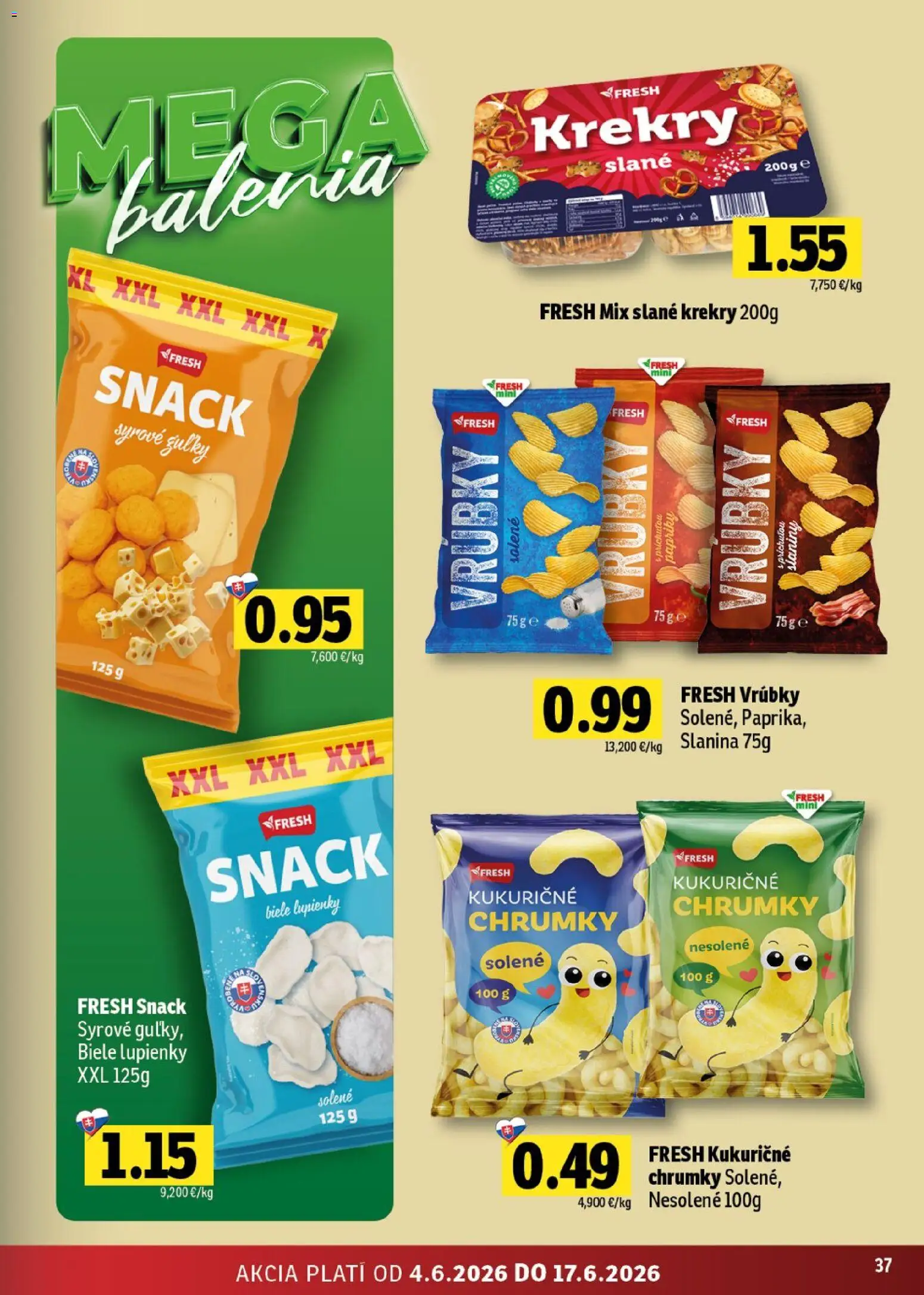 Nové Fresh akcie – leták je platný od 04.06.2026 | Strana: 37 | Produkty: Slanina