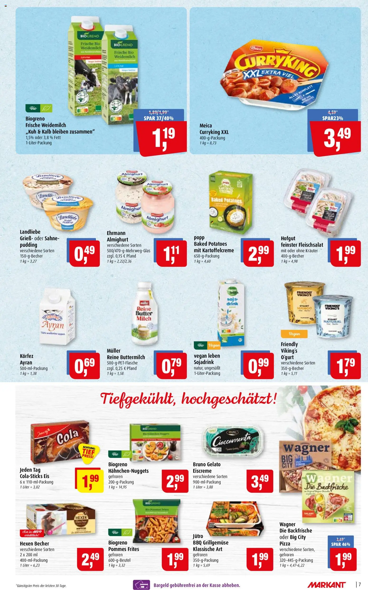 Markant Prospekt – gültig ab 29.06.2026 | Seite: 7 | Produkte: Cola, Butter, Pudding, Eis