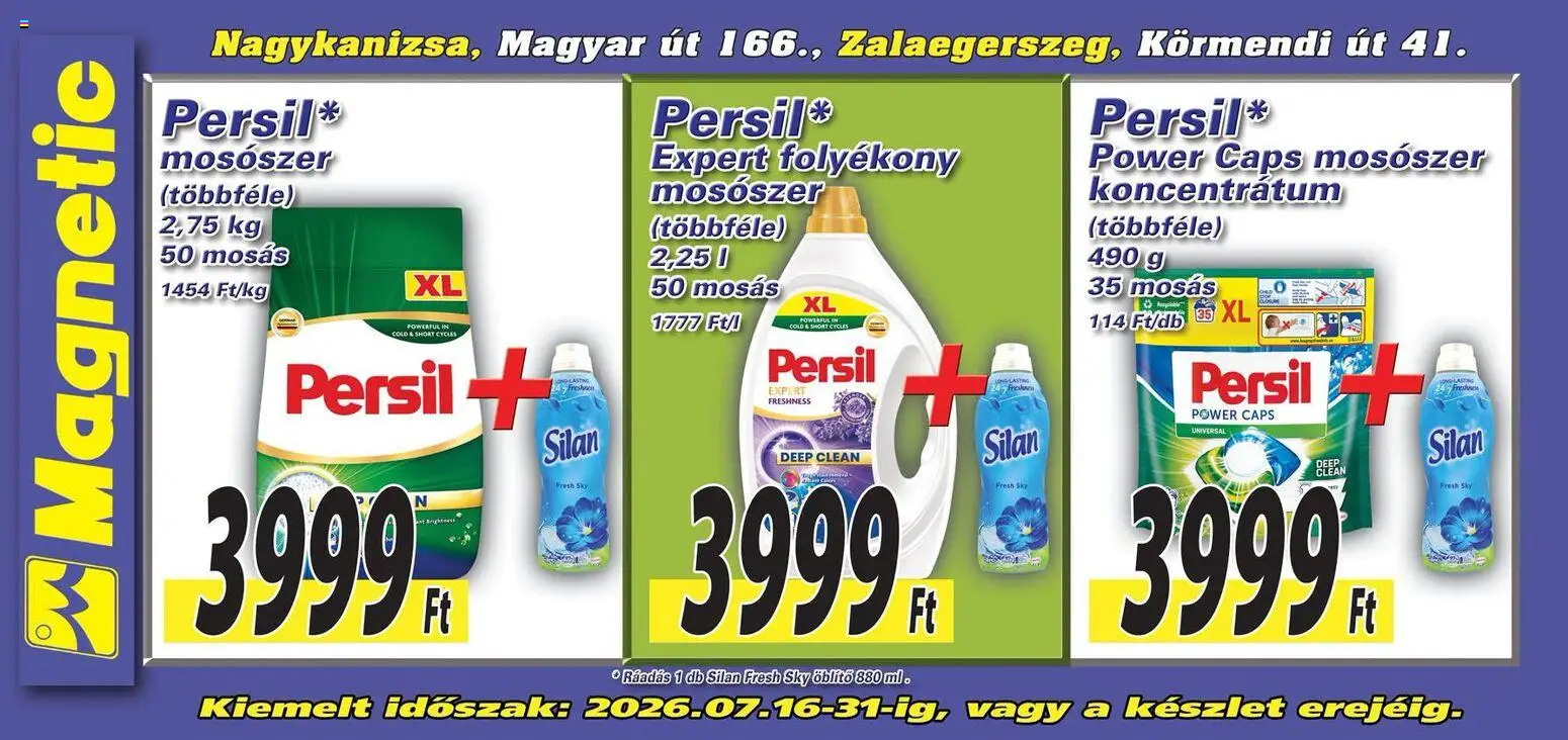 Magnetic akciós ujság - amely érvényes a következő dátumtól: 2026.07.16. | Oldal: 6 | Termékek: Persil, Öblítő, Mosószer