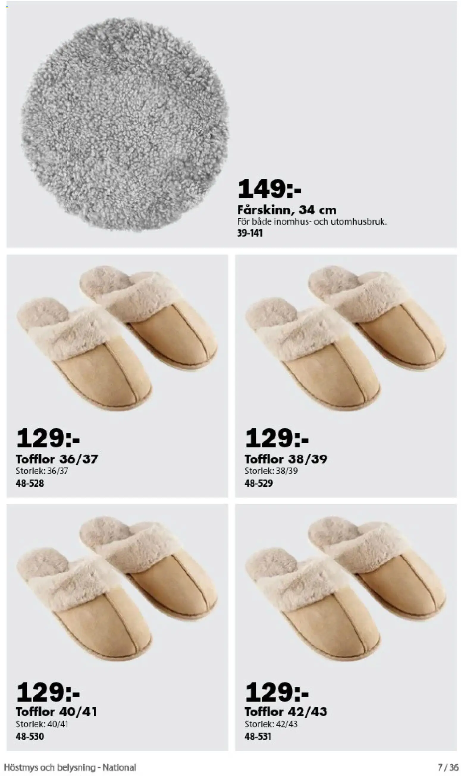 Biltema reklamblad aktuell från 01/09/2026 | Sida: 7 | Produkter: Belysning, Tofflor