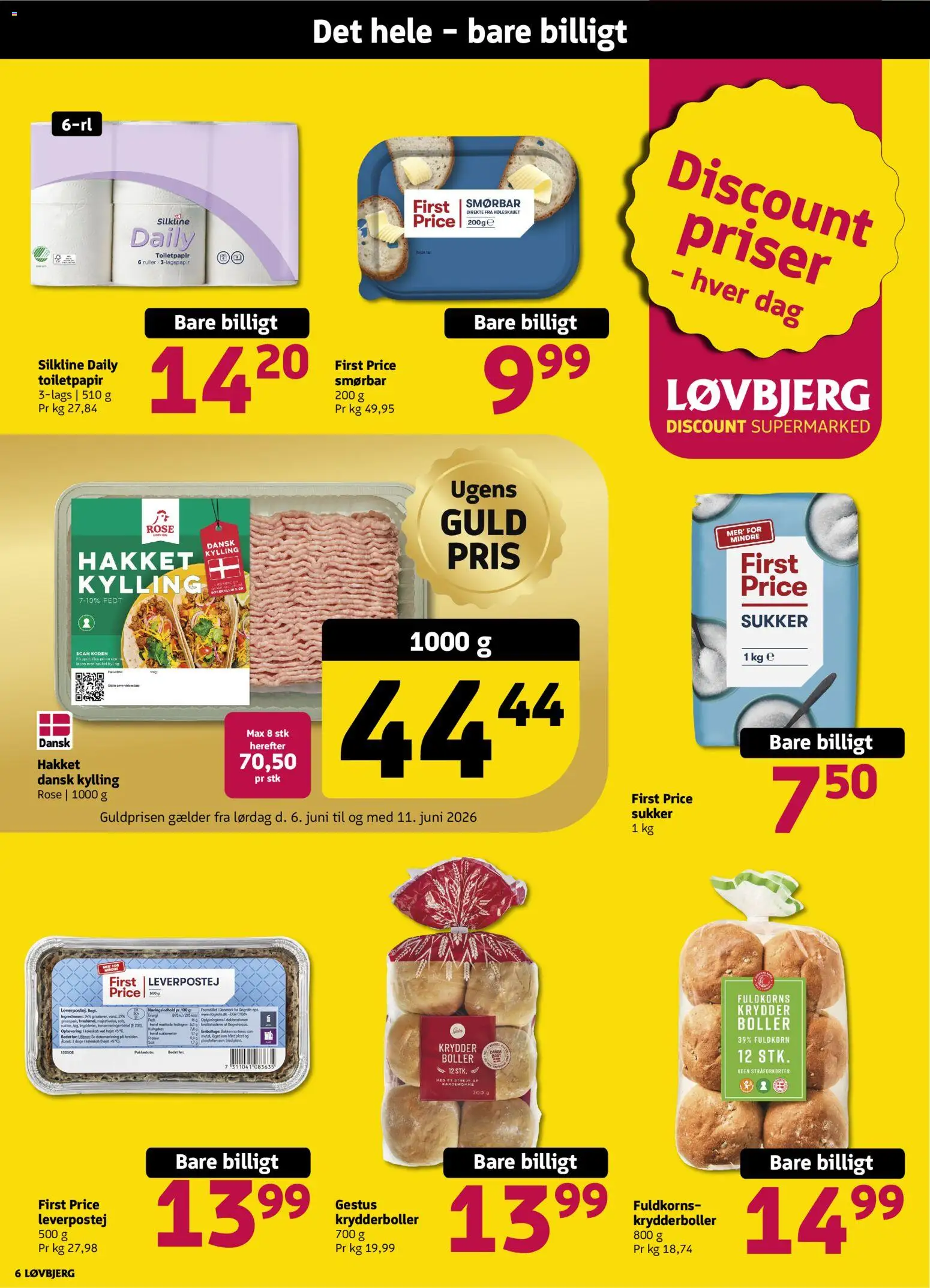 Løvbjerg tilbudsavis – gyldig fra 06.06.2026 | Side: 6 | Produkter: Leverpostej, Sukker, Søm, Køleskab