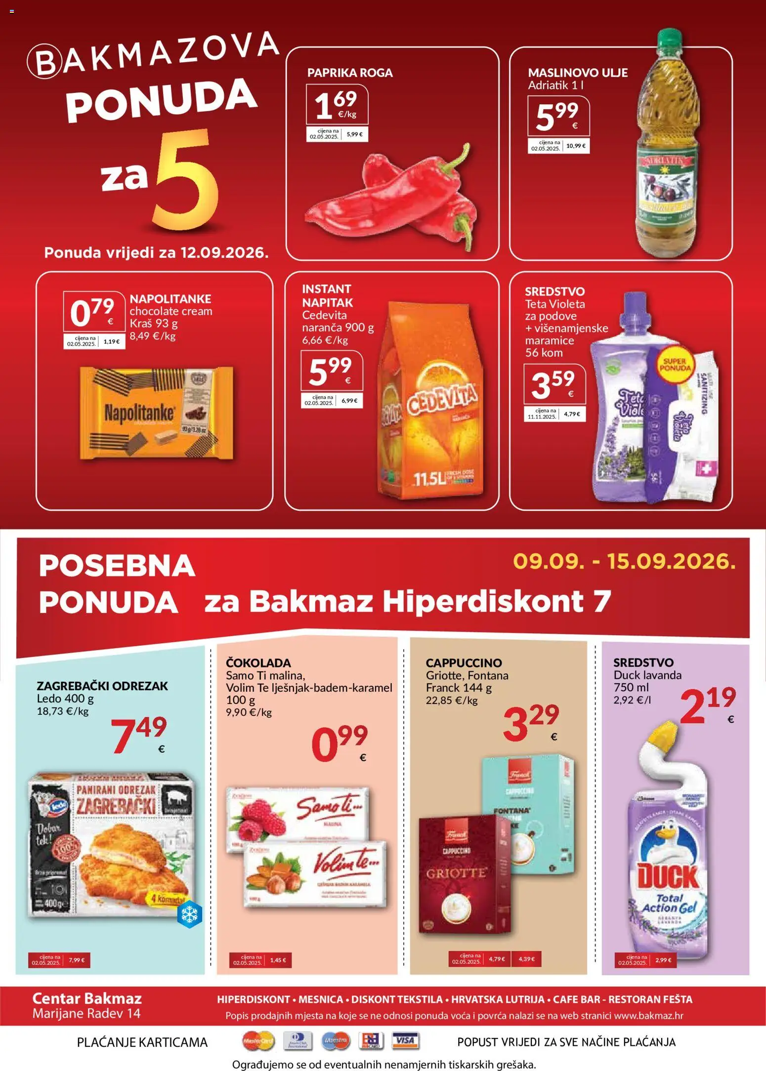 Bakmaz katalog | vrijedi od 09.09.2026 | Stranica: 8 | Proizvodi: Maslinovo ulje, Paprika, Cedevita, Lavanda