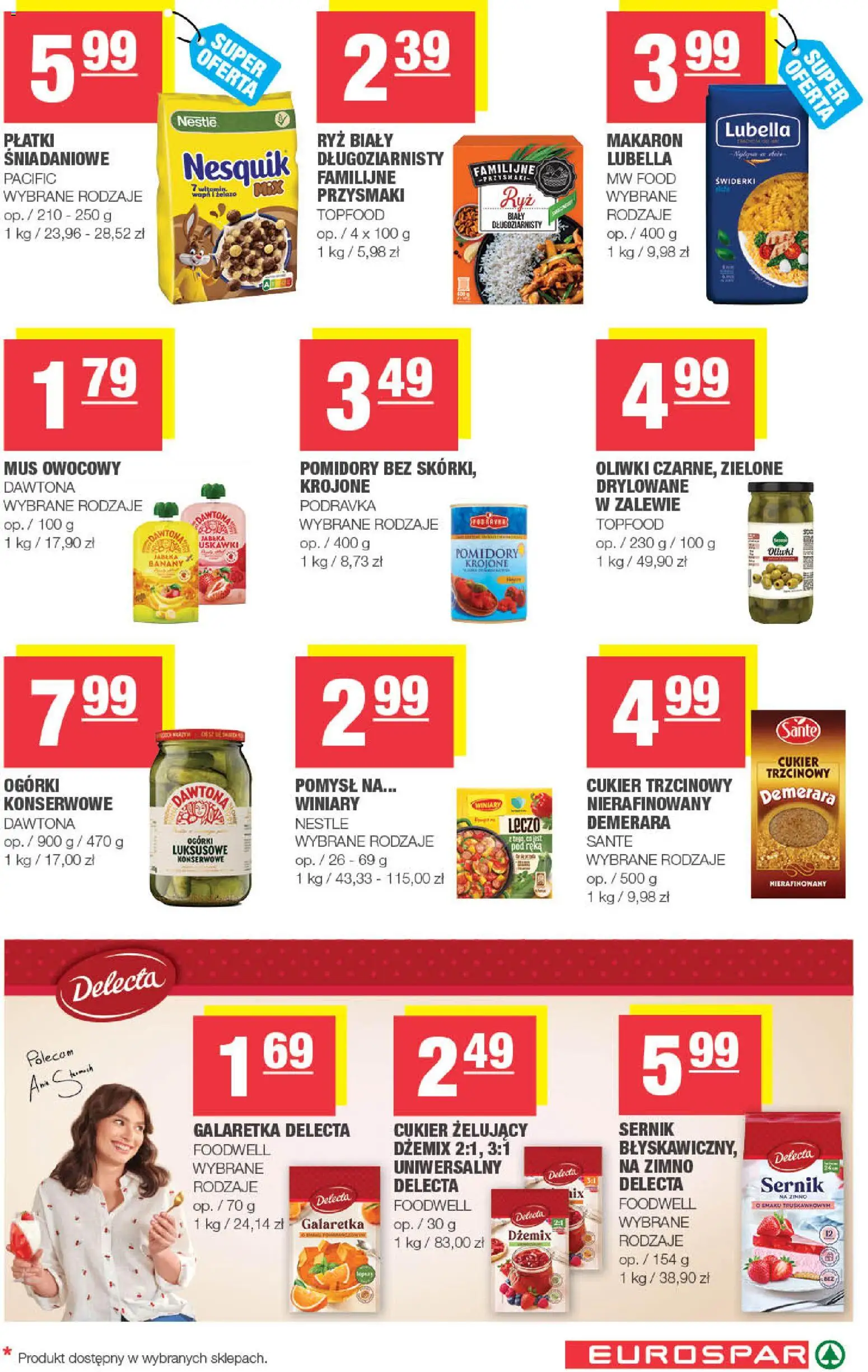 Spar gazetka - Eurospar od 15.07.2026 | Strona: 9 | Produkty: Galaretka, Cukier trzcinowy, Banany, Makaron