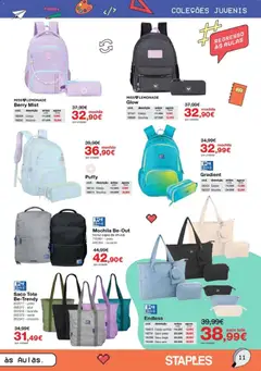 Pré-visualização Staples Regresso às Aulas 2026 válido de 17/08/2026 | Página: 11 | Produtos: Mochila, Saco, Capa de chuva