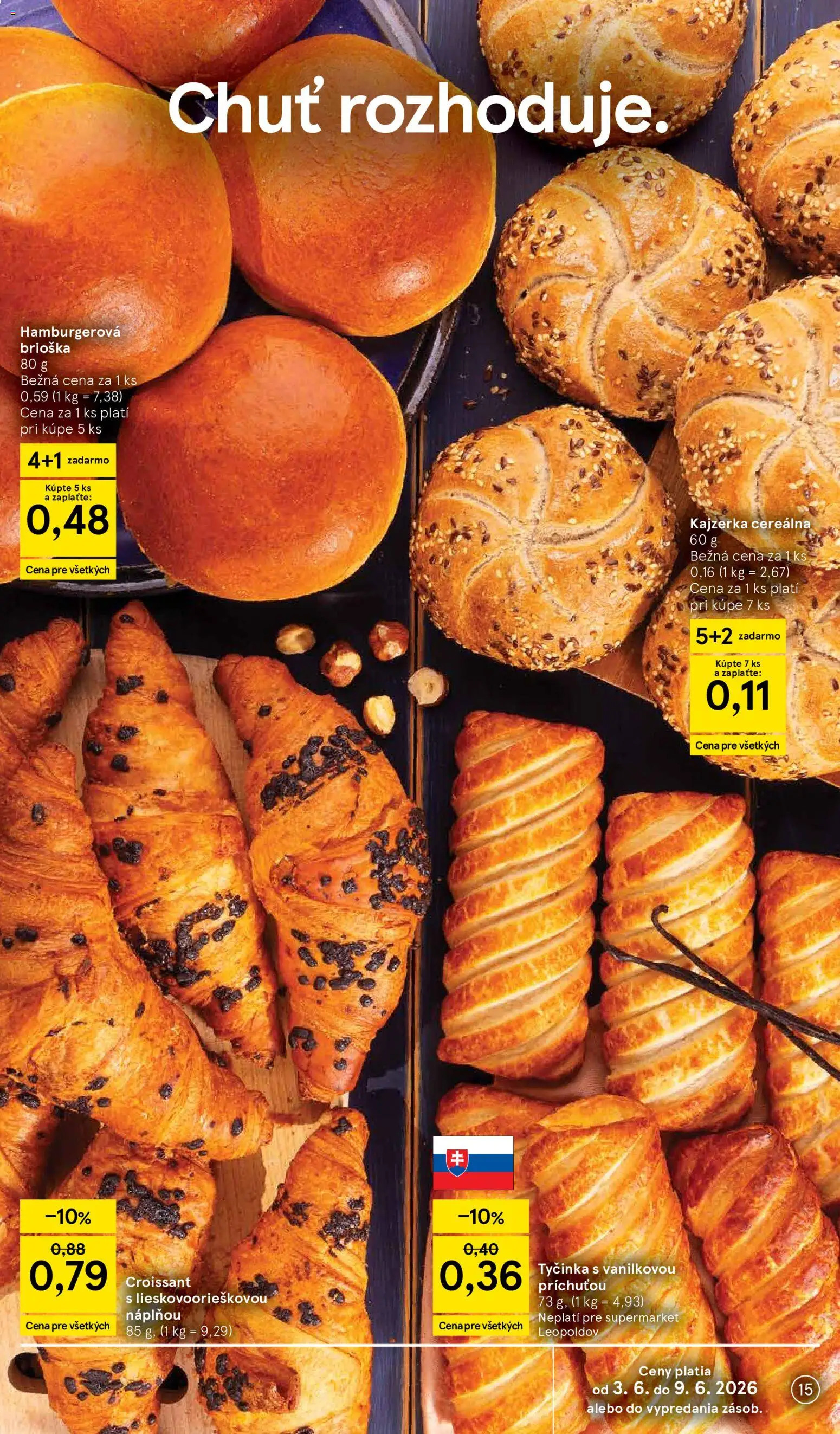 Nové Tesco akcie – leták je platný od 03.06.2026 | Strana: 15 | Produkty: Croissant