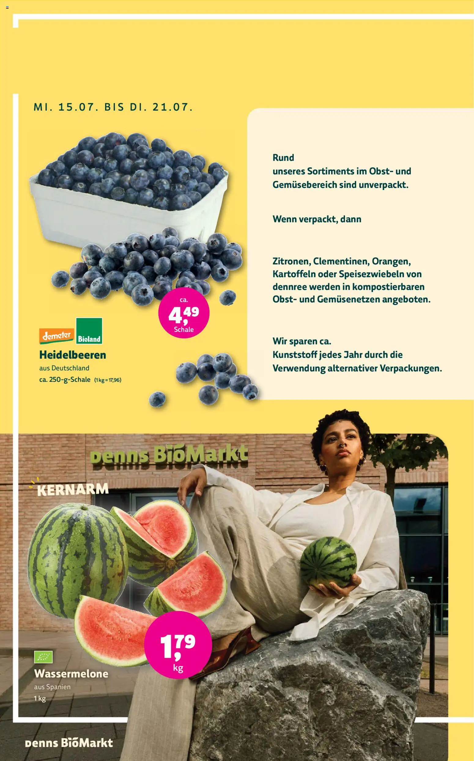 Denns BioMarkt Angebote – gültig ab 15.07.2026 | Seite: 2 | Produkte: Heidelbeeren, Kartoffeln, Obst, Wassermelone