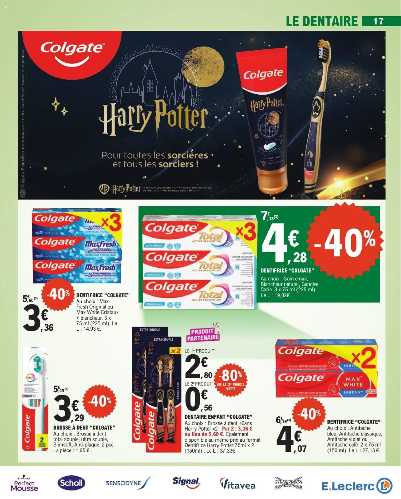 {H1} | Page: 17 | Produits: Mousse, Brosse, Scholl, Dentifrice