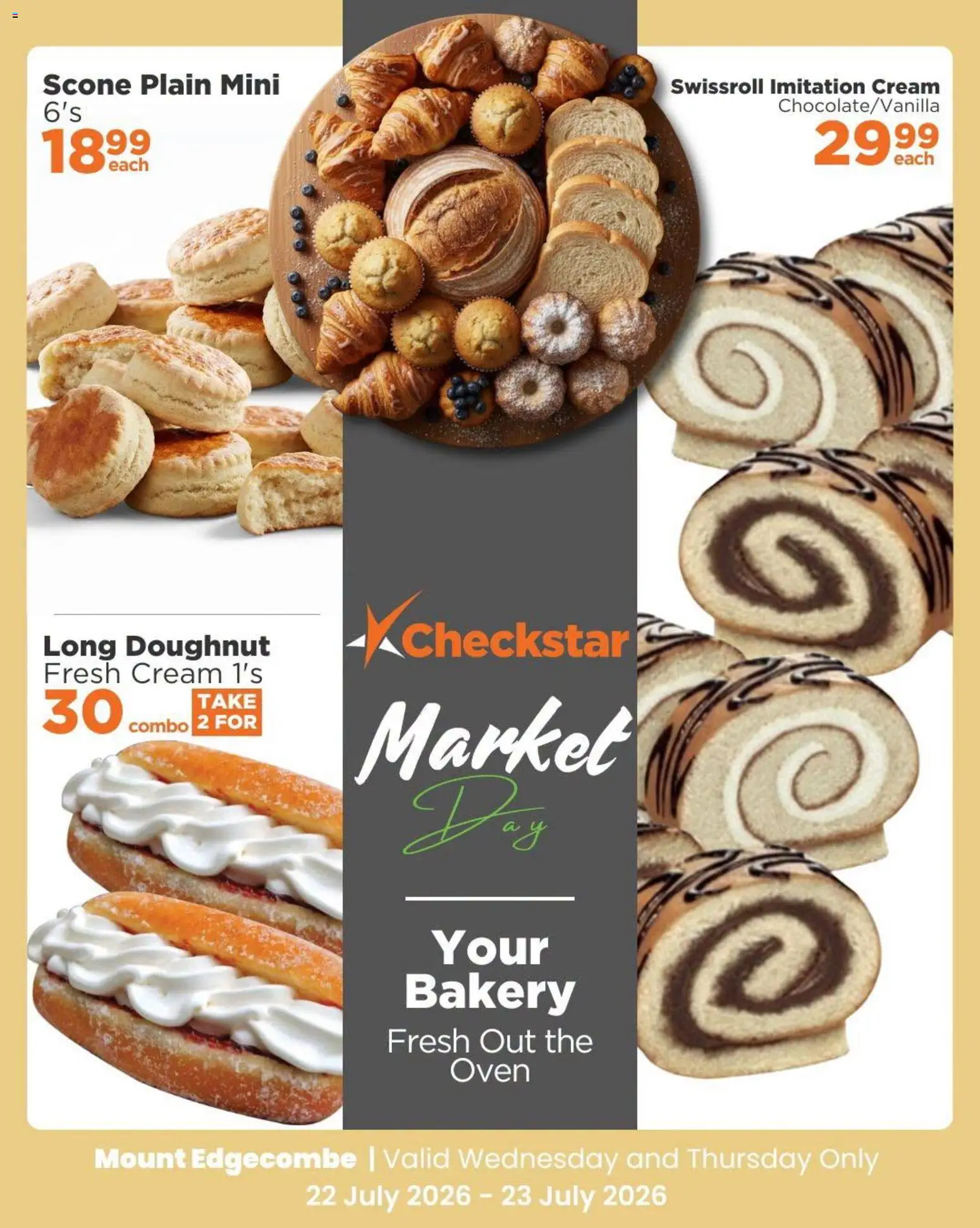 New Check Star catalogue – valid from 22/07/2026 | Page: 3 | Products: Swissroll, Oven, Bakery, Cream