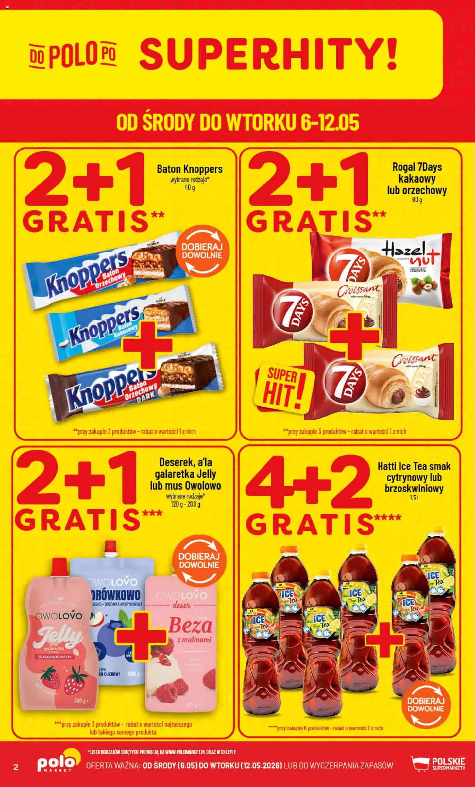 POLOmarket gazetka od 06.05.2026 | Strona: 2 | Produkty: Knoppers, Borówka amerykańska, Galaretka, Baton