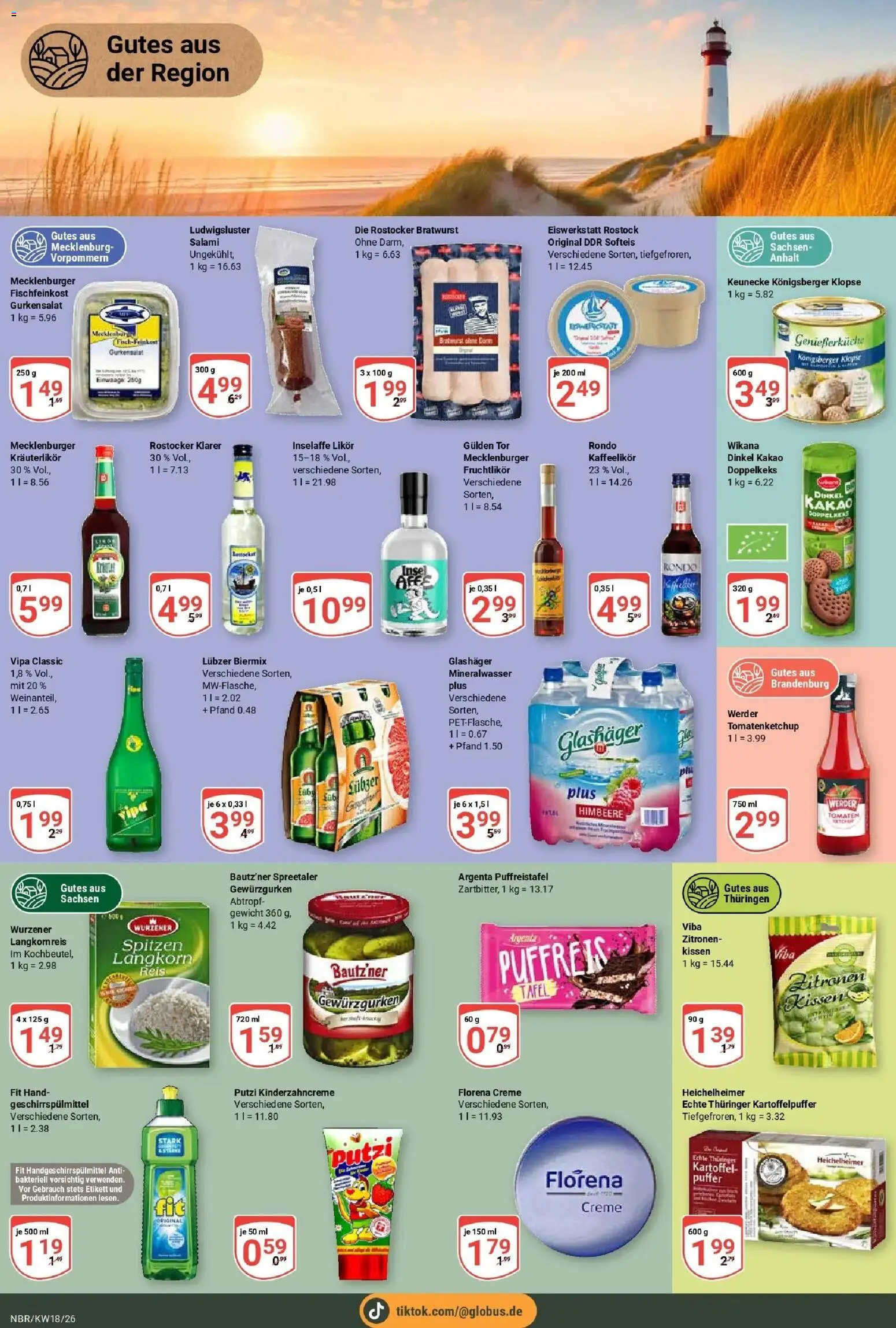 Globus Prospekt Neubrandenburg	 – gültig ab 27.04.2026 | Seite: 19 | Produkte: Likör, Bratwurst, Mineralwasser, Lubzer