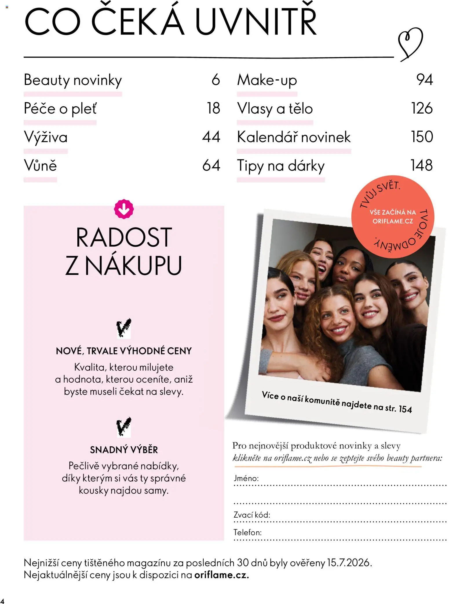 Oriflame katalog Novage+ Proceuticals od 30.09.2026 | Strana: 4 | Produkty: Makeup, Telefon, Kalendář