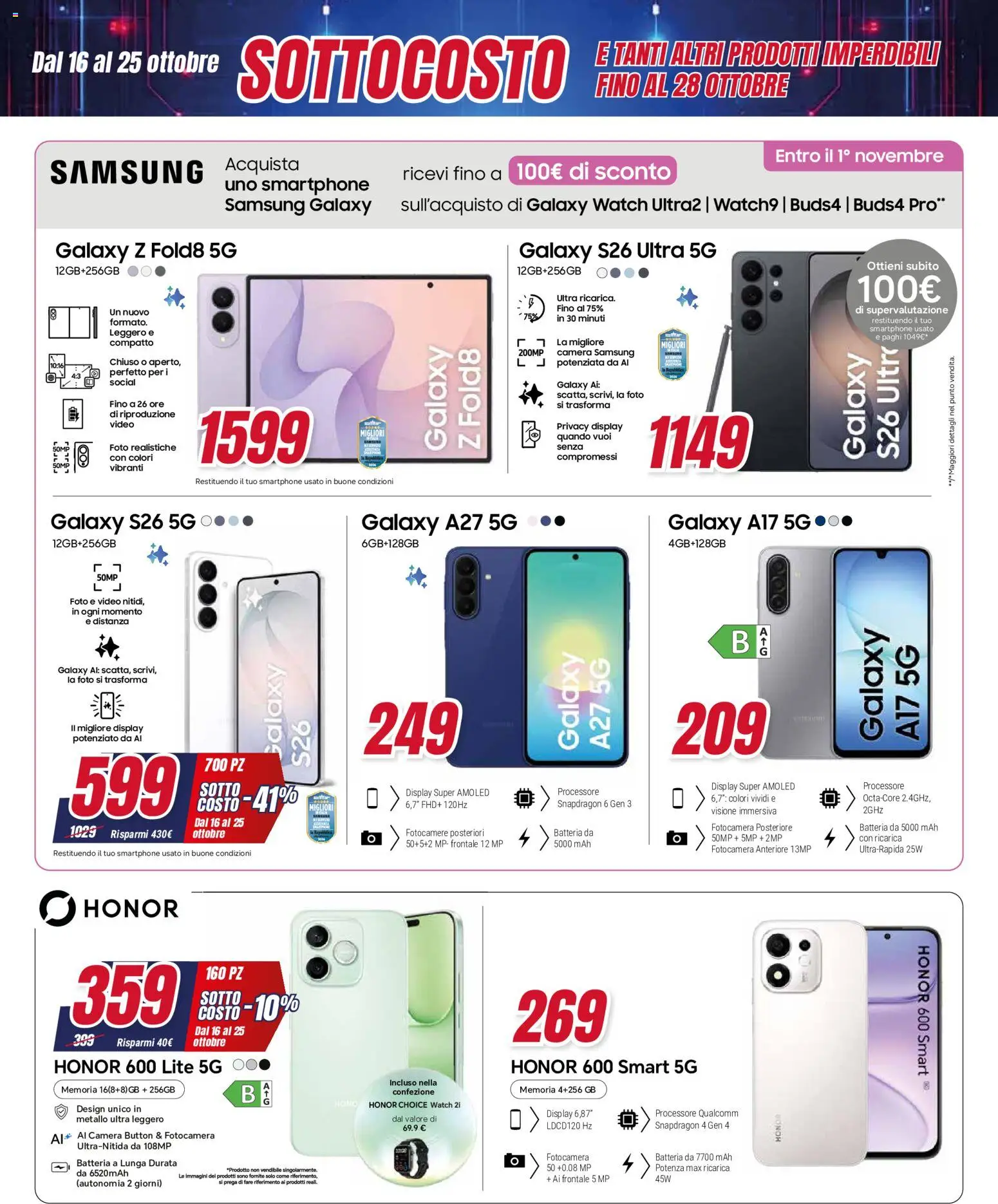 Volantino Trony del 16/10/2026 | Pagina: 3 | Prodotti: Smartphone, Video, Batteria, Samsung